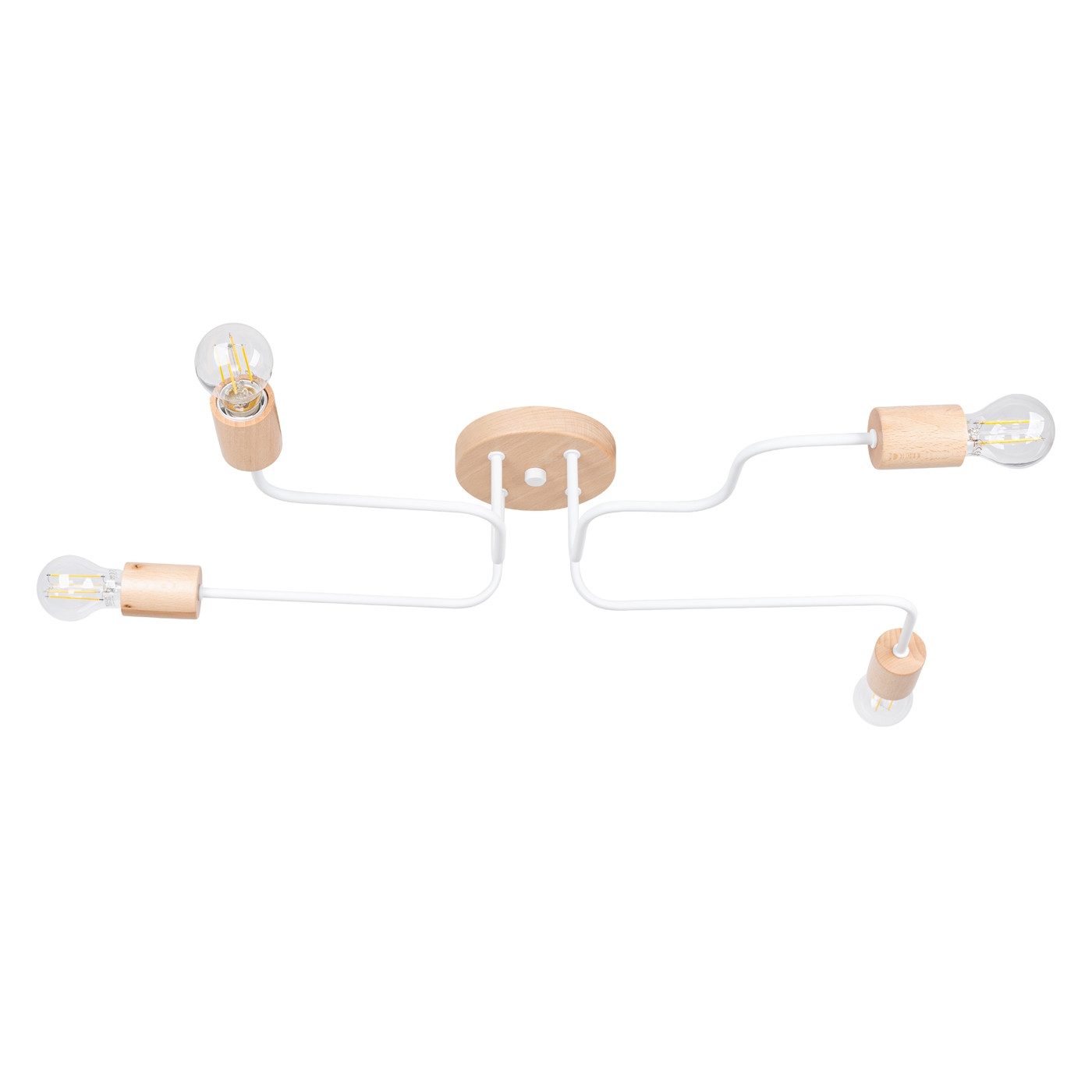 SOLLUX lighting Kronleuchter Kronleuchter Timbo 4 Weiß, Nicht enthalten