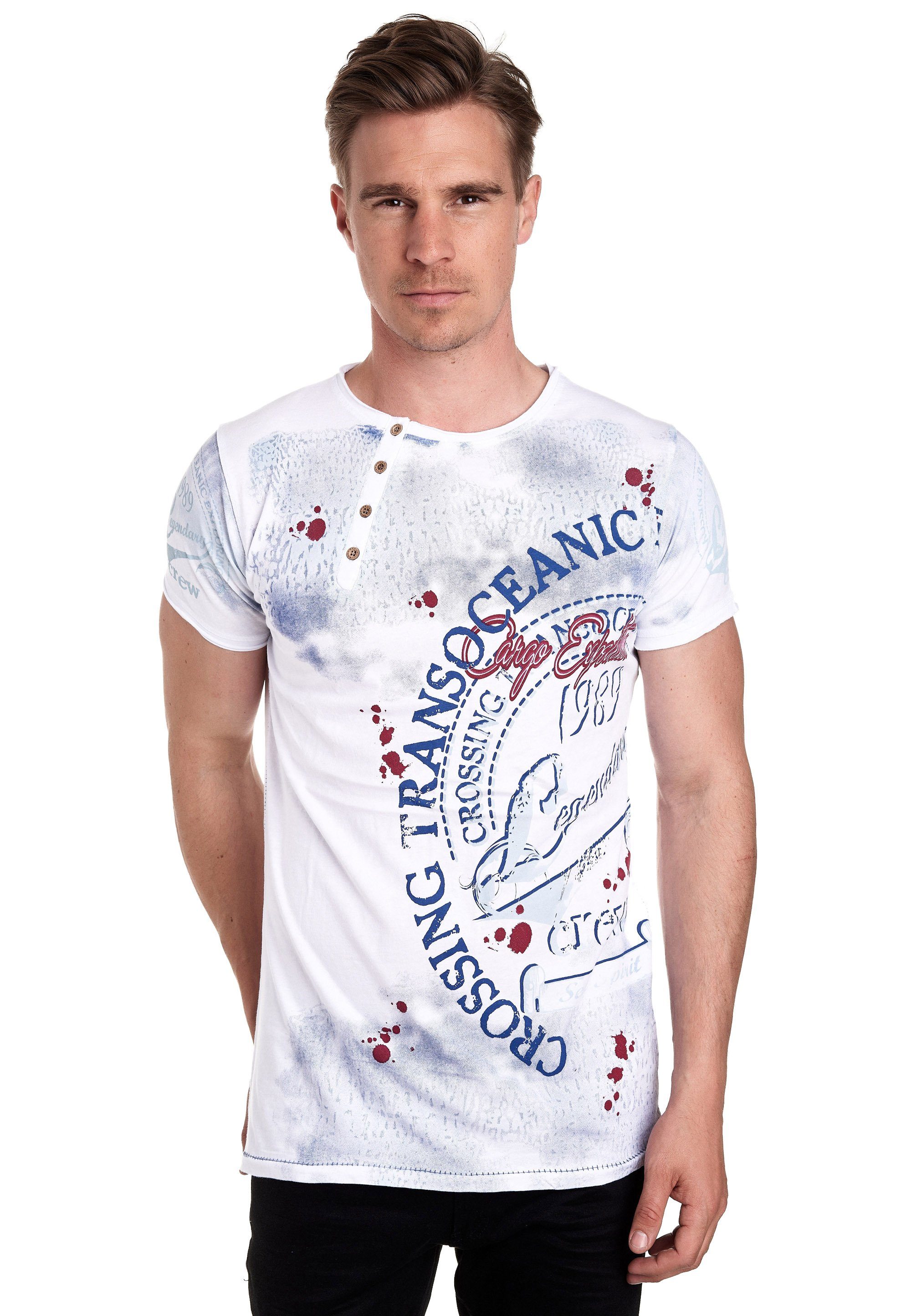 Rusty Neal T-Shirt mit großem Print, Angesagter Begleiter in der Freizeit  und toll kombinierbar | T-Shirts