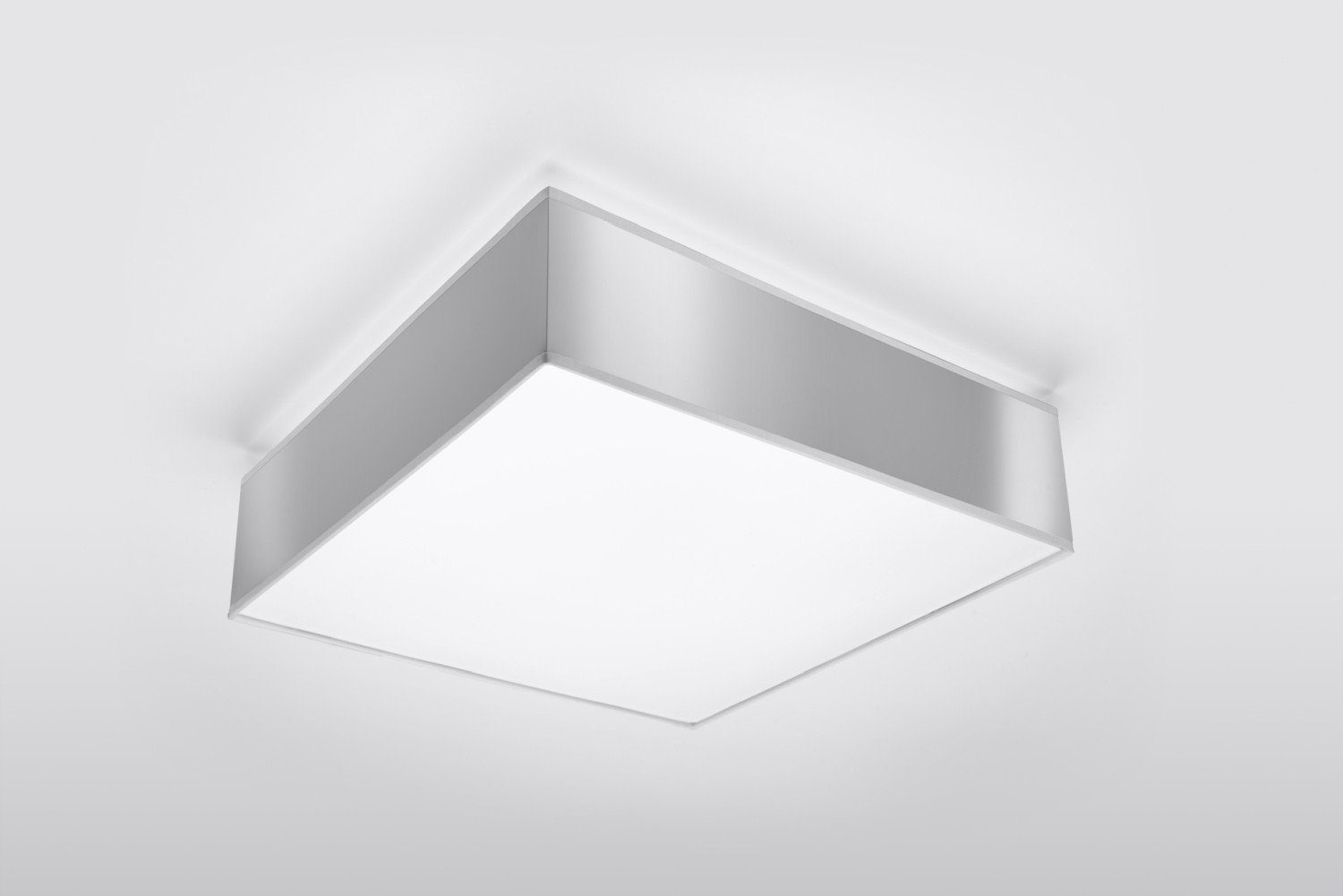 Licht-Erlebnisse Deckenleuchte modern Deckenlampe MITRAS, ohne Esszimmer Flur Grau schick 2-flmg Küche eckig Leuchtmittel