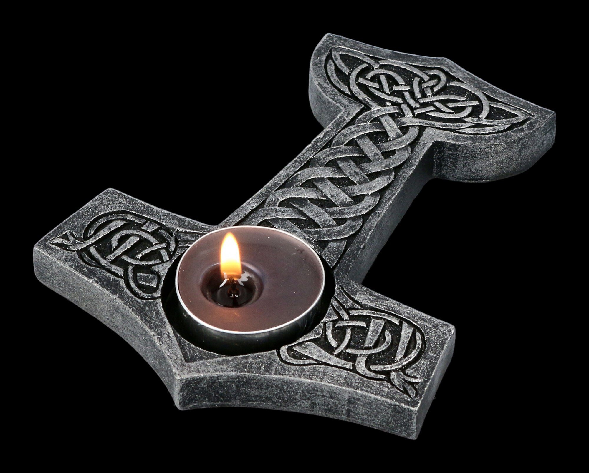 Figuren Shop GmbH Teelichthalter Teelichthalter - Thor's Hammer - Fantasy G günstig online kaufen