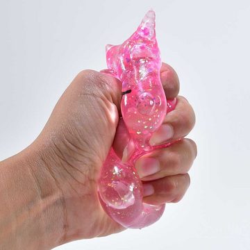 Kögler Lernspielzeug 4 x Maltose Einhorn Quetschtier mit Glitzer rosa 9,5 cm Anti-Stress (4-St)