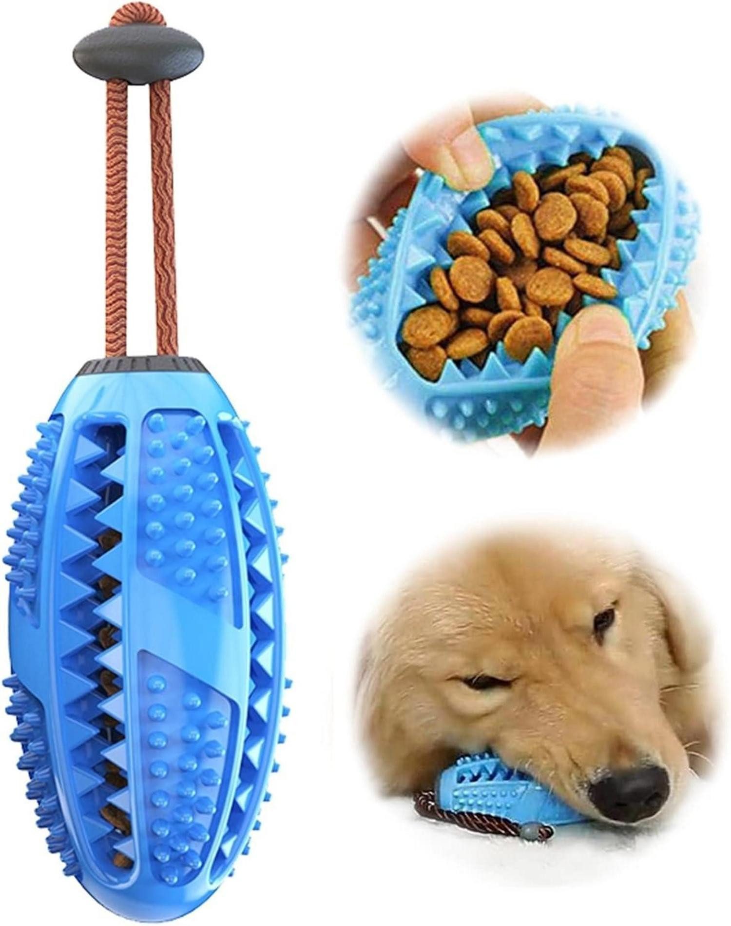Tier-Halsband Kauspielzeug Hundeball für Große Mittelgroße Kleine Hunde Blau