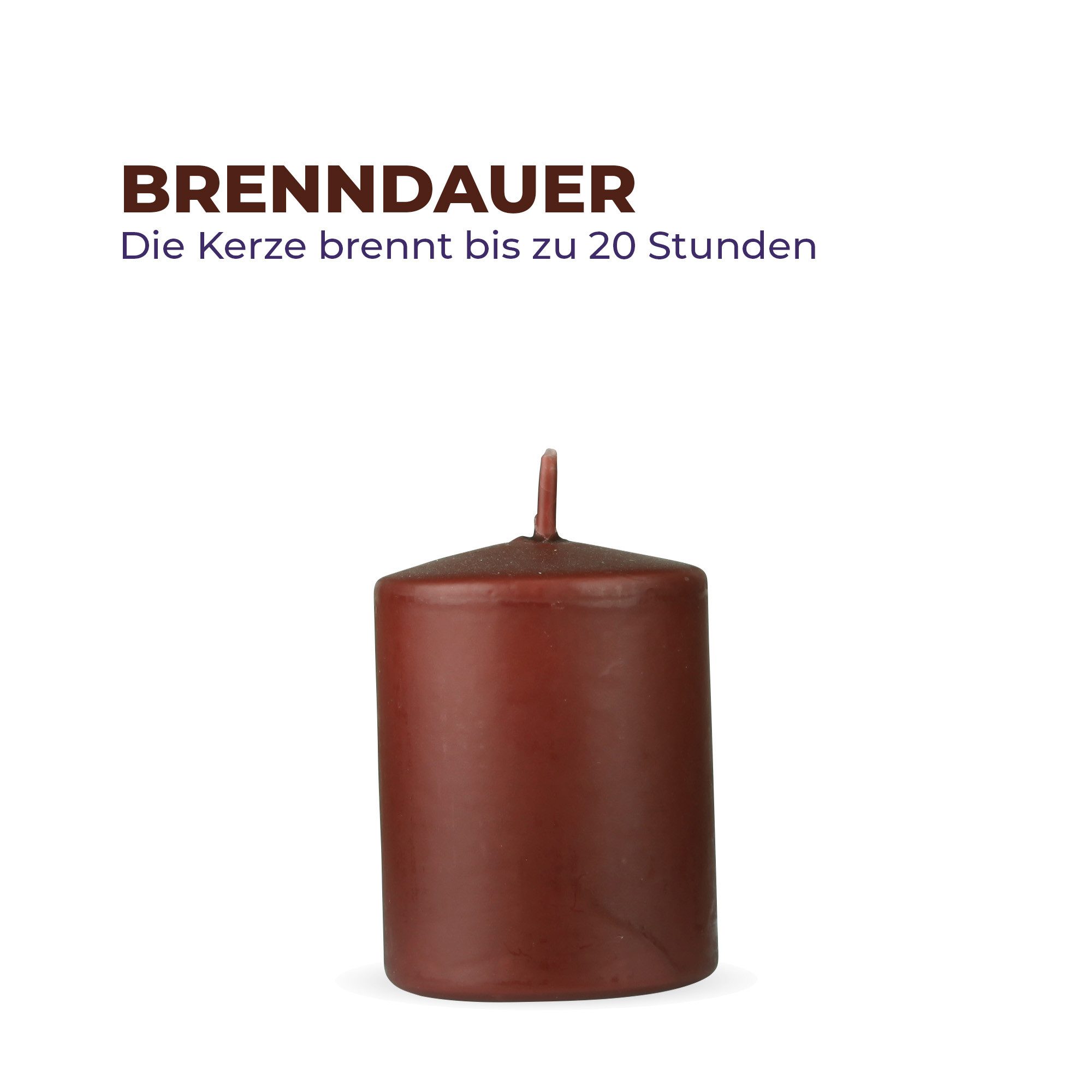 HS Candle Stumpenkerze Säulenkerze Ø7cm (1-tlg), Wachskerzen - unparfümierte Säulenkerzen - viele Farben/Größen