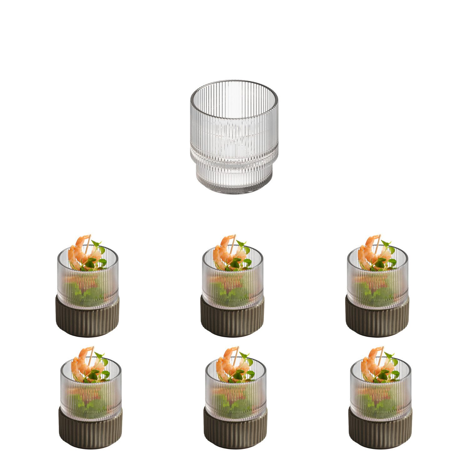 APS Glas THE GRID, 6-tlg., Glas, Ø 7,5 cm, H: 7,5 cm, 175 ml, Glas