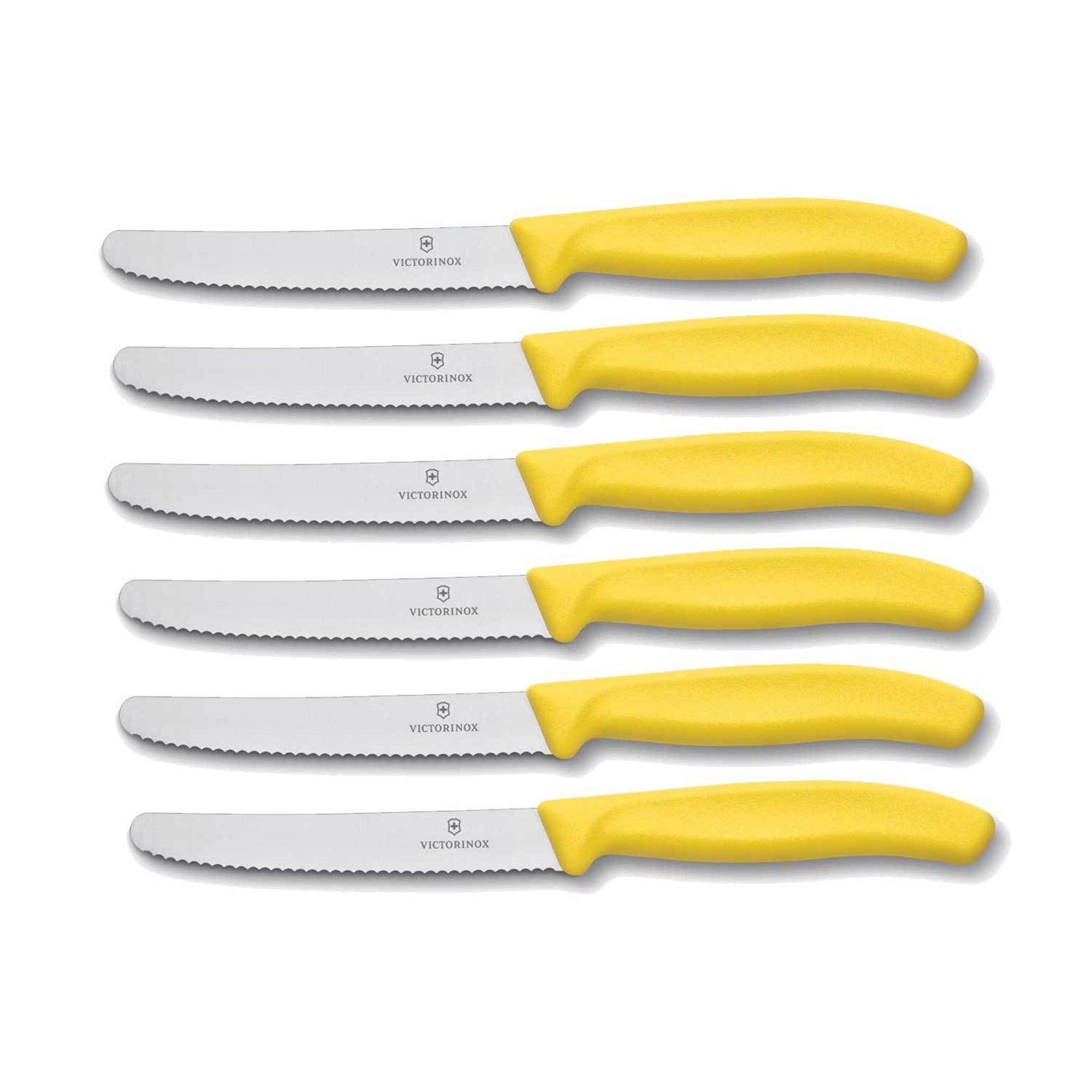 Victorinox Messer-Set Brötchenmesser Tomatenmesser 6-teilig (6-tlg), Messerset Gelb