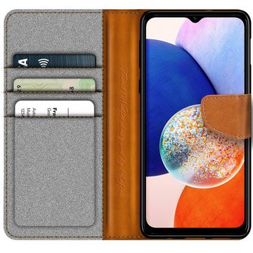 CoolGadget Handyhülle Denim Schutzhülle Flip Case für Samsung Galaxy A14 6,8 Zoll, Book Cover Handy Tasche Hülle für Samsung Galaxy A14 4G/5G Klapphülle