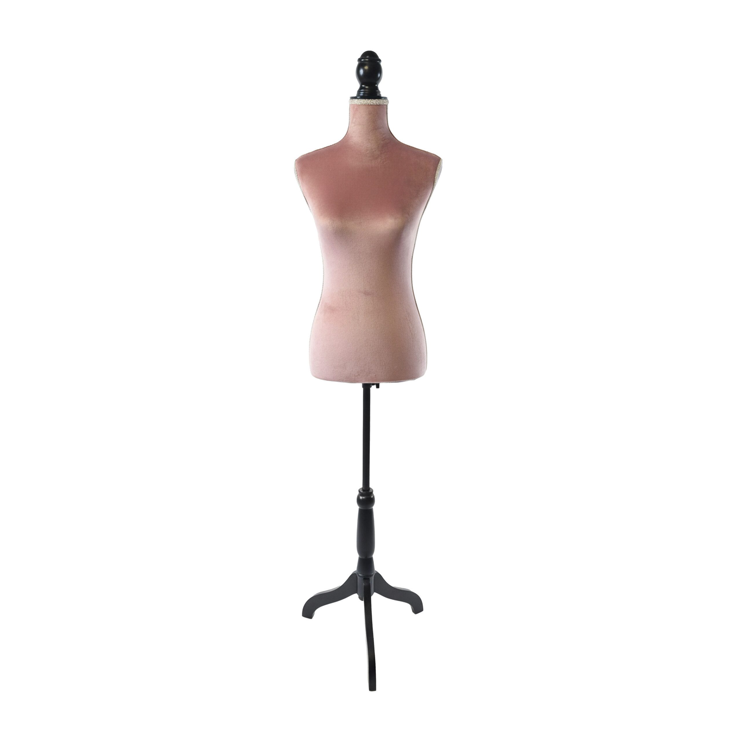 relaxdays Schneiderpuppe Weibliche Schneiderpuppe 36/38 Samt, Altrosa