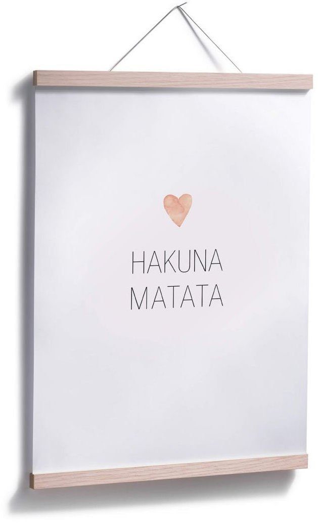 Wandposter Herz St), Bild, Schriftzug Poster, Schriftzug (1 Hakuna Wandbild, Poster Matata, Wall-Art