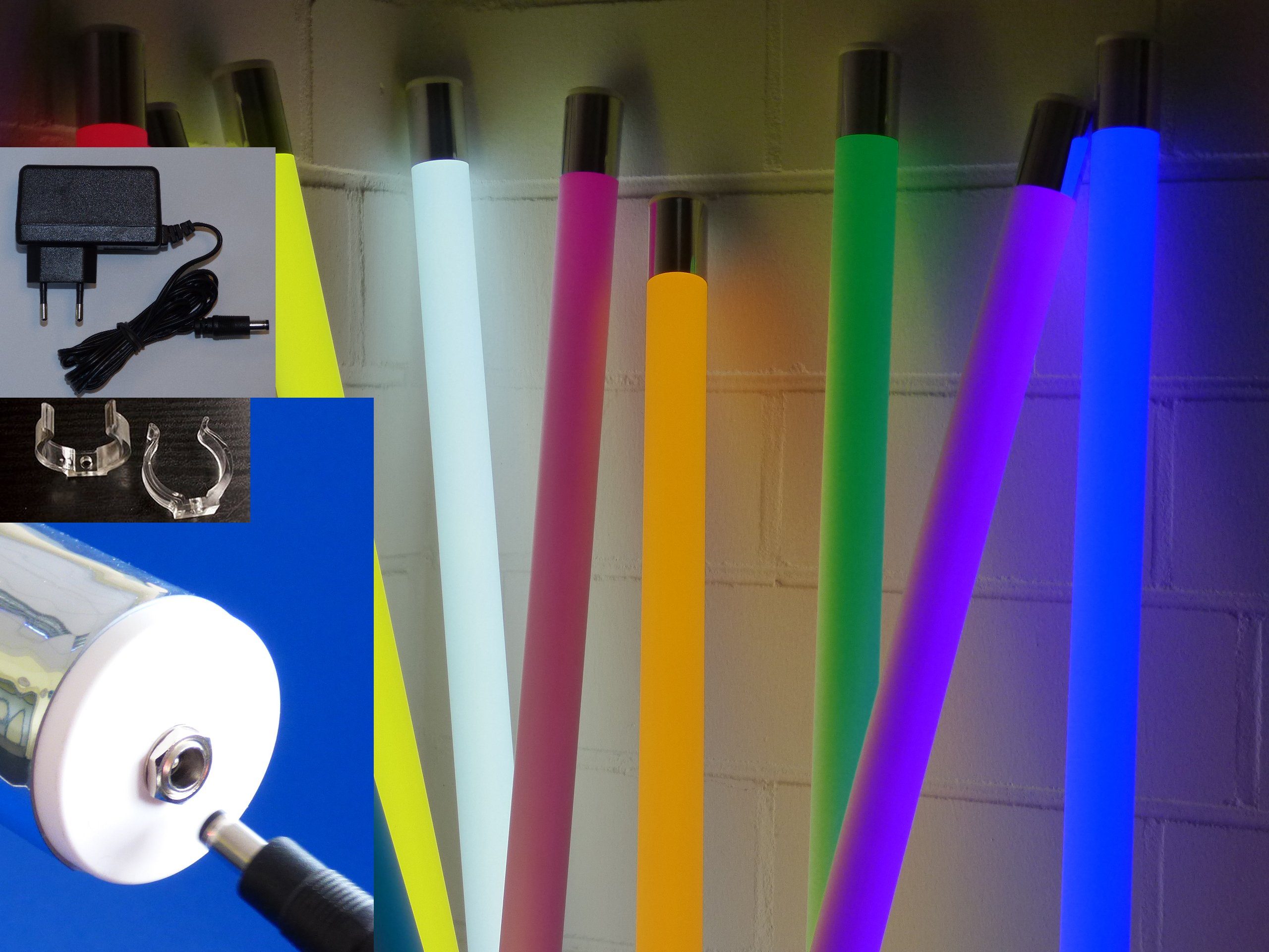 XENON LED Wandleuchte 9739 LED RGB Leuchtstab 12 Volt 1,23m WIFI - APP Steuerung, LED Band (Stripes), Netzteil, Lieferung inklusive 2 Klammern zur Befestigung an Wand oder Decke.