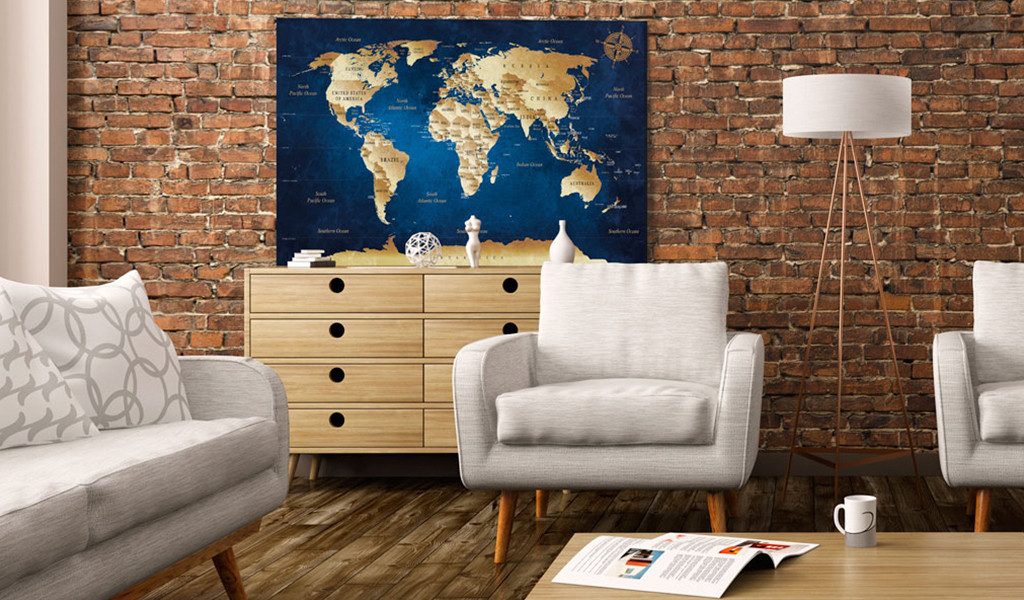 Artgeist Wandbild World Map: The Dark günstig online kaufen