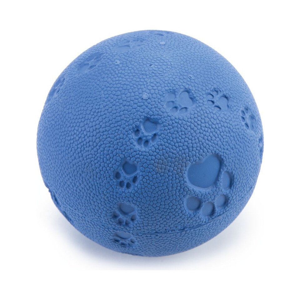 Tierball Hundespielzeug Ball mit Squeaker massiv blau