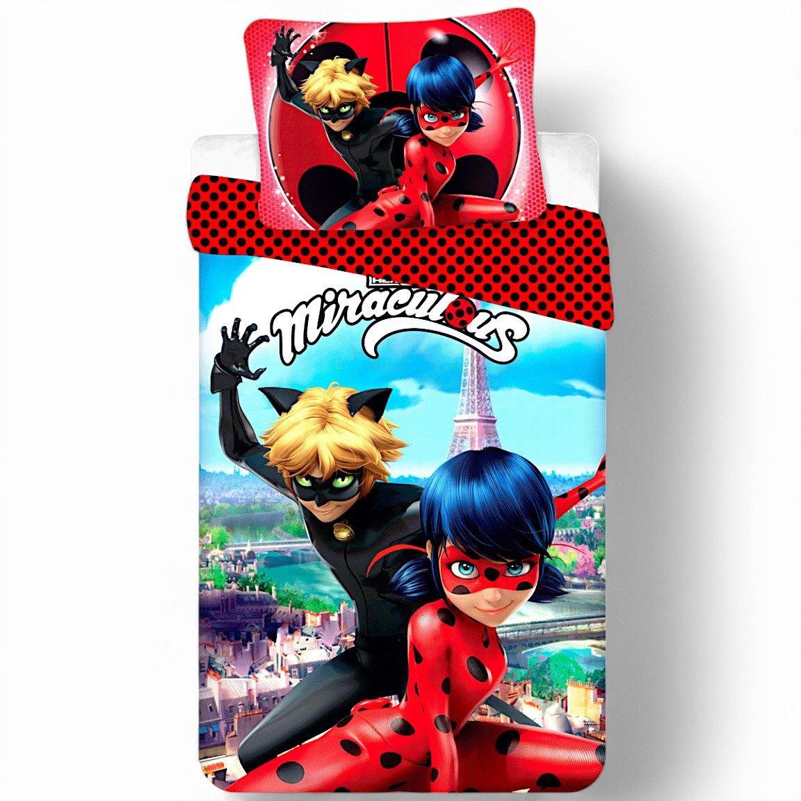 Miraculous Bettwäsche Ladybug & Cat Noir, Baumwolle, 2 teilig, Kinder Wende günstig online kaufen