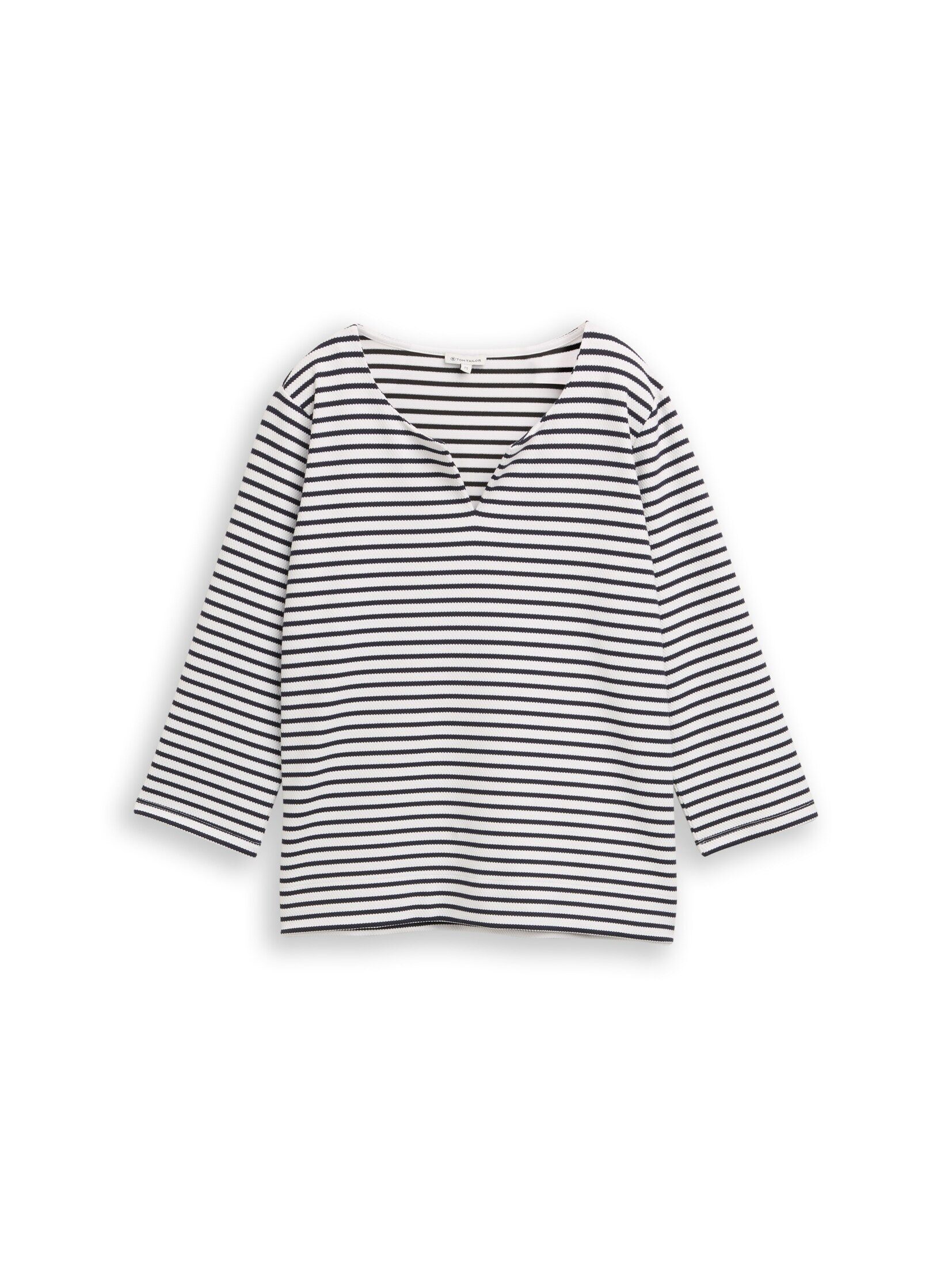 TOM TAILOR 3/4-Arm-Shirt T-Shirt Langarmshirt mit Streifenmuster