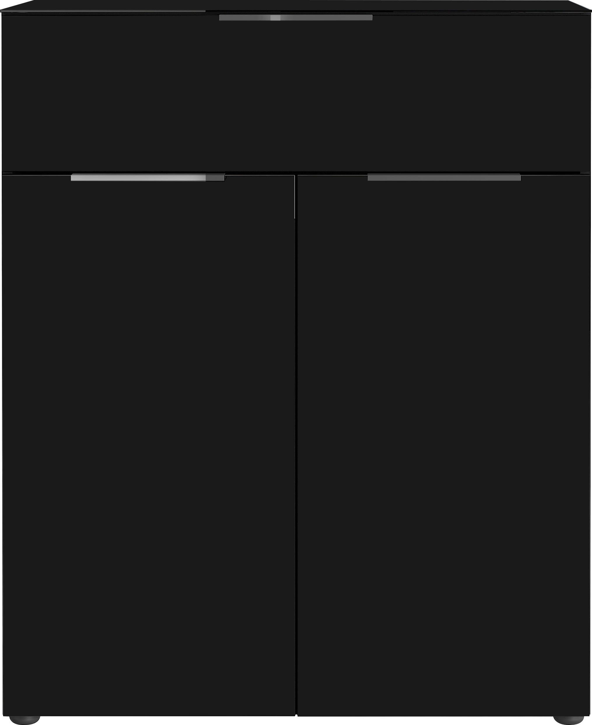 GERMANIA Kombikommode Oakland, Breite 83 cm, Fronten und Oberboden mit Glasauflage