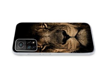 MuchoWow Handyhülle Löwe - Tiere - Schwarz - Porträt, Phone Case, Handyhülle Xiaomi Mi 10T, Silikon, Schutzhülle