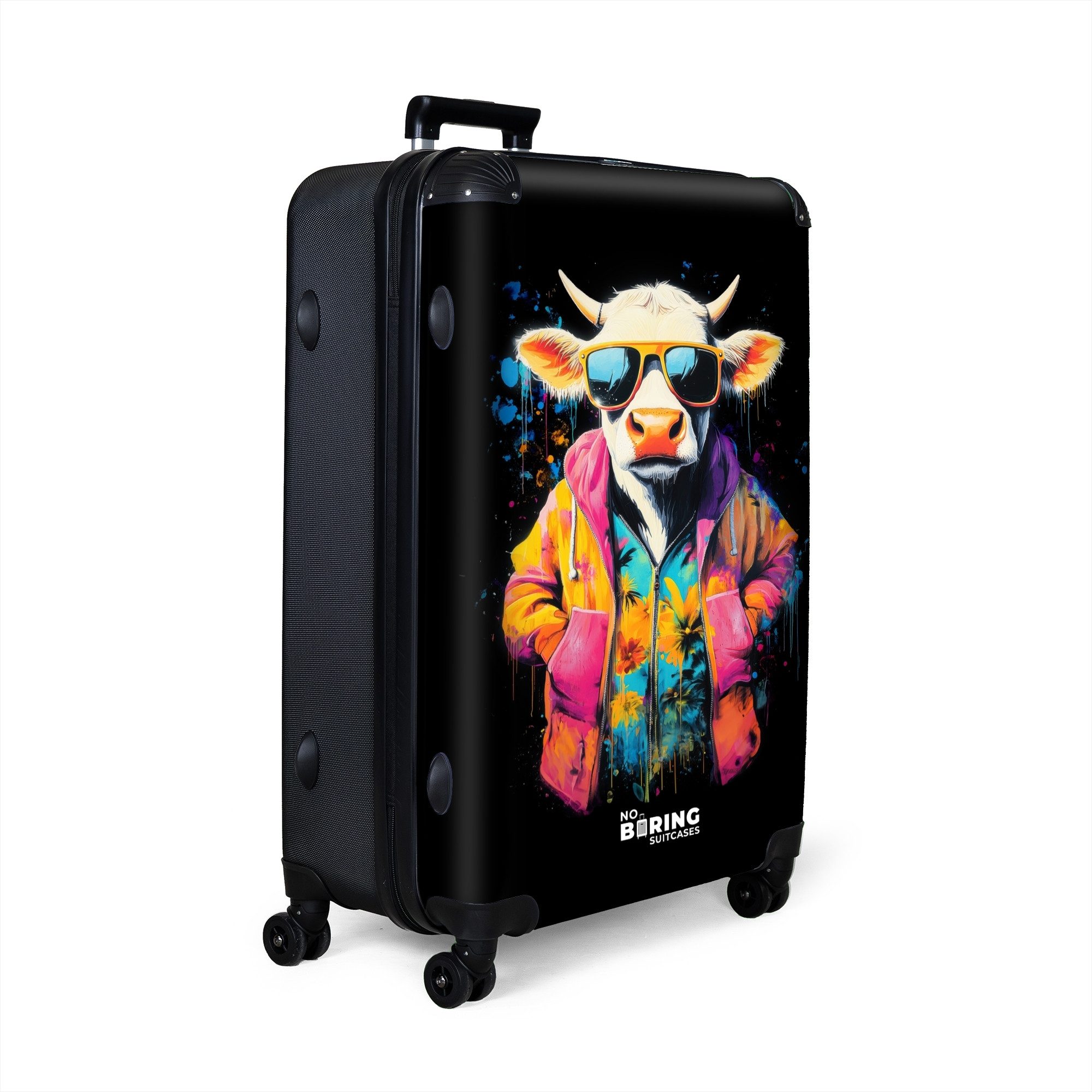 NoBoringSuitcases.com© Hartschalen-Trolley Stier mit Mantel und günstig online kaufen