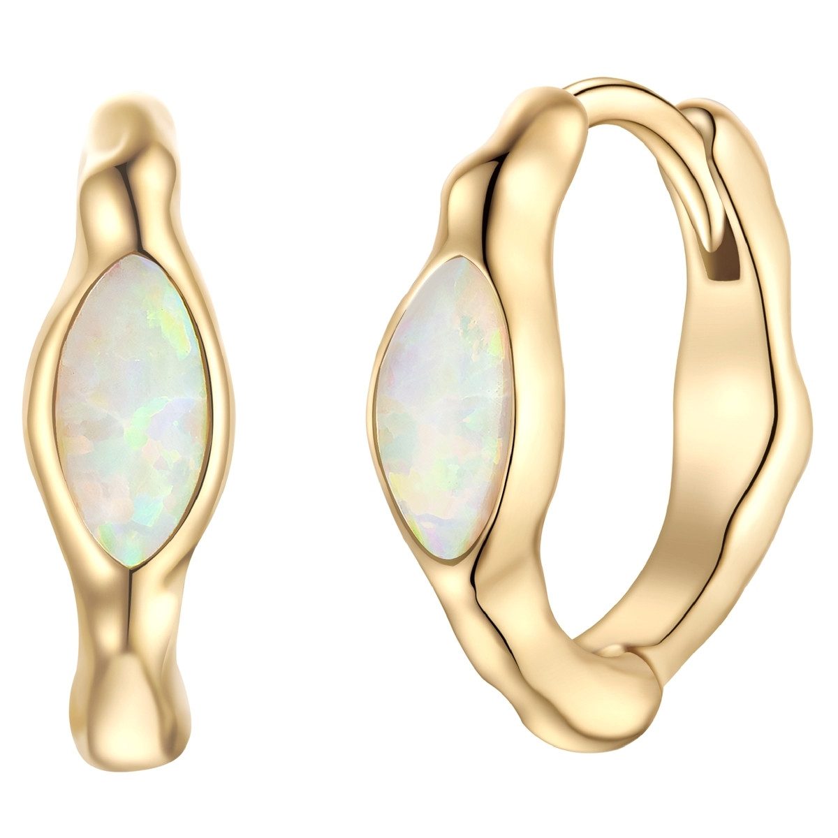 Glanzstücke München Paar Creolen gelbgold, mit Opal günstig online kaufen