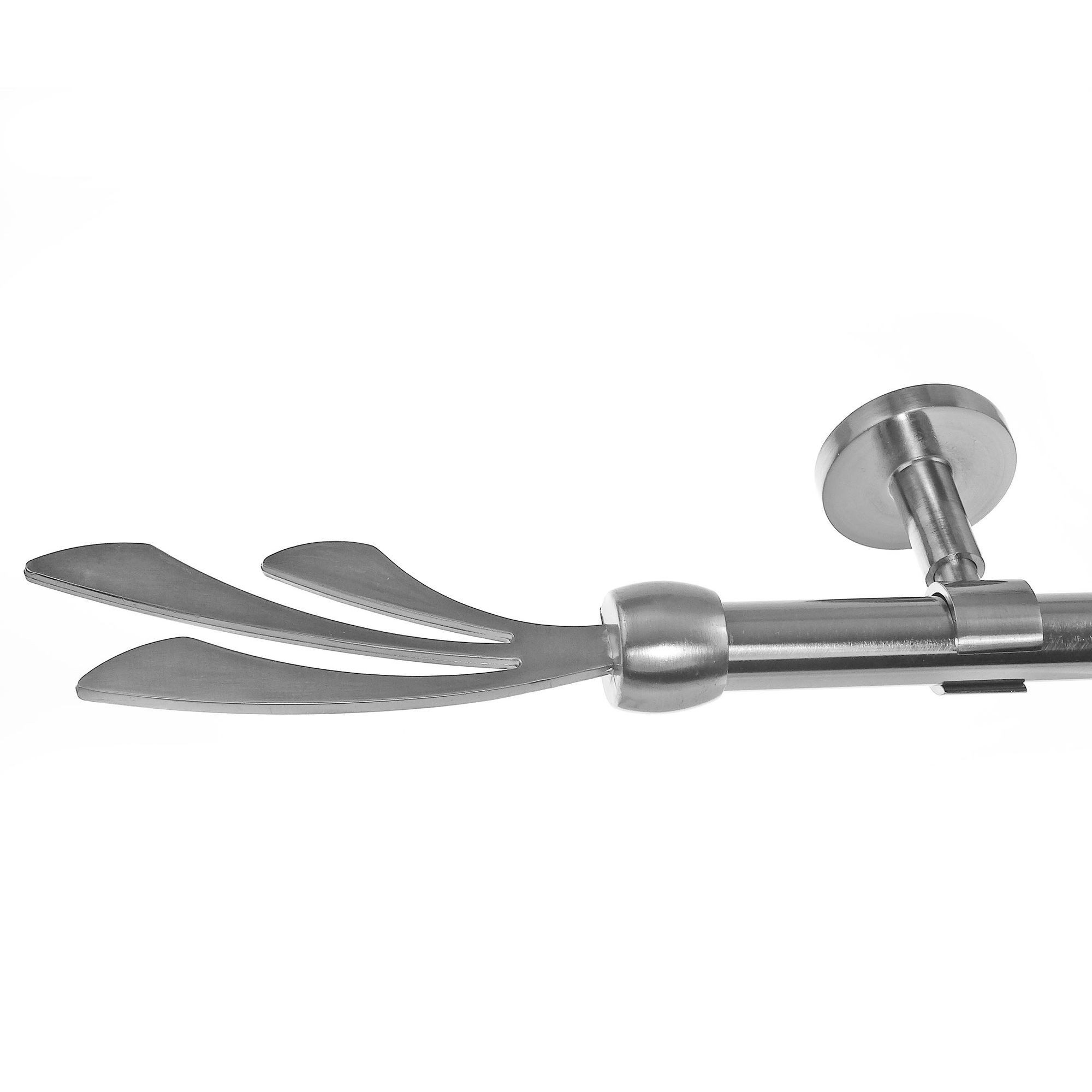 BASIT Gardinenstange Edelstahloptik 20mm mit Deckenträgern 600 cm E84, Ø 20 mm, 1-läufig, verschraubt, Metall, D31 600 cm E84 Schweif