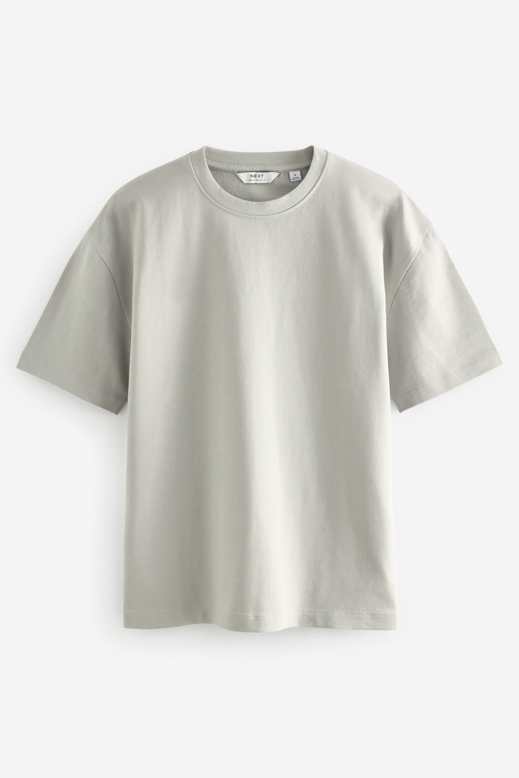 Next T-Shirt T-Shirt aus schwerem Stoff (1-tlg) Light Grey