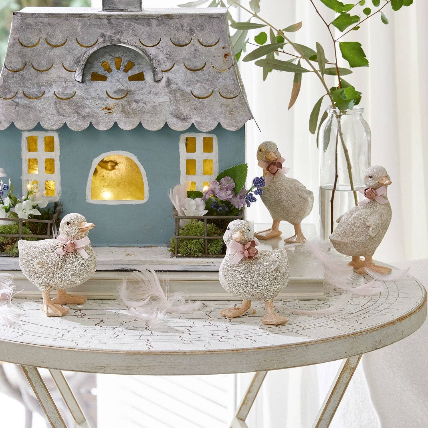 Mirabeau Osterfigur Küken 4er Set Orélie antikweiß