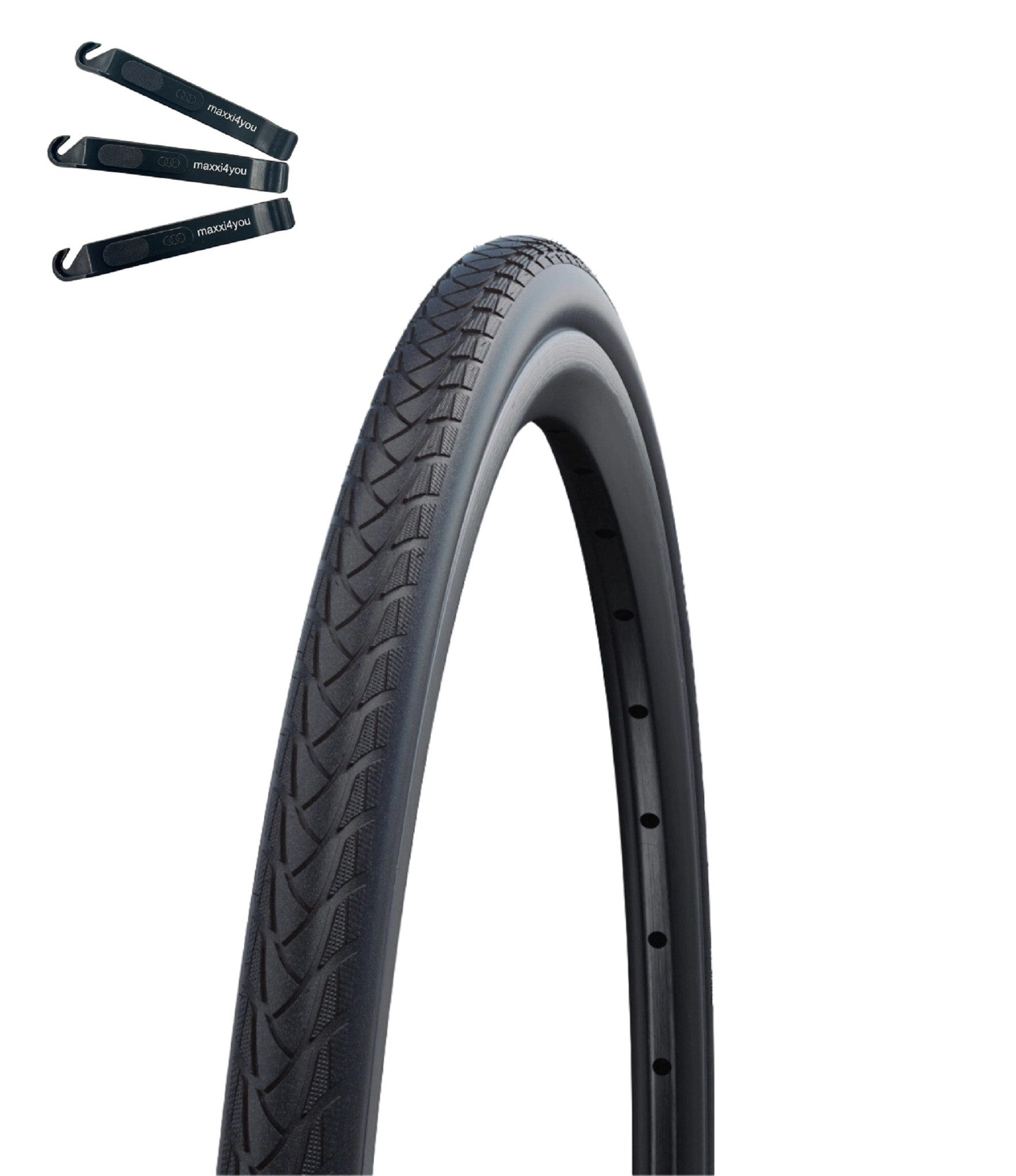 maxxi4you Fahrradreifen 1 x Schwalbe Rollstuhlreifen Marathon Plus Schwarz 37-540 inkl. RH