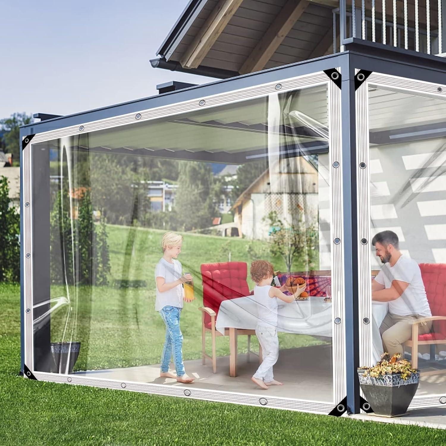 LuxusKollektion Stuhl Transparente PVC Plane wasserdicht mit Ösen 0.4mm für