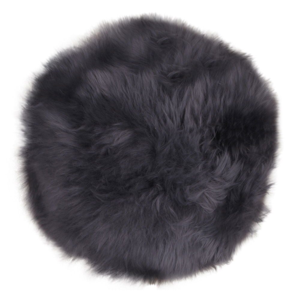 tinkaro Fellteppich Lammfell-Sitzauflage ø35 cm Grau, rund, Höhe: 5 mm, Weiche Stuhlauflage in runder Form als Unterlage für Sitzmöbel