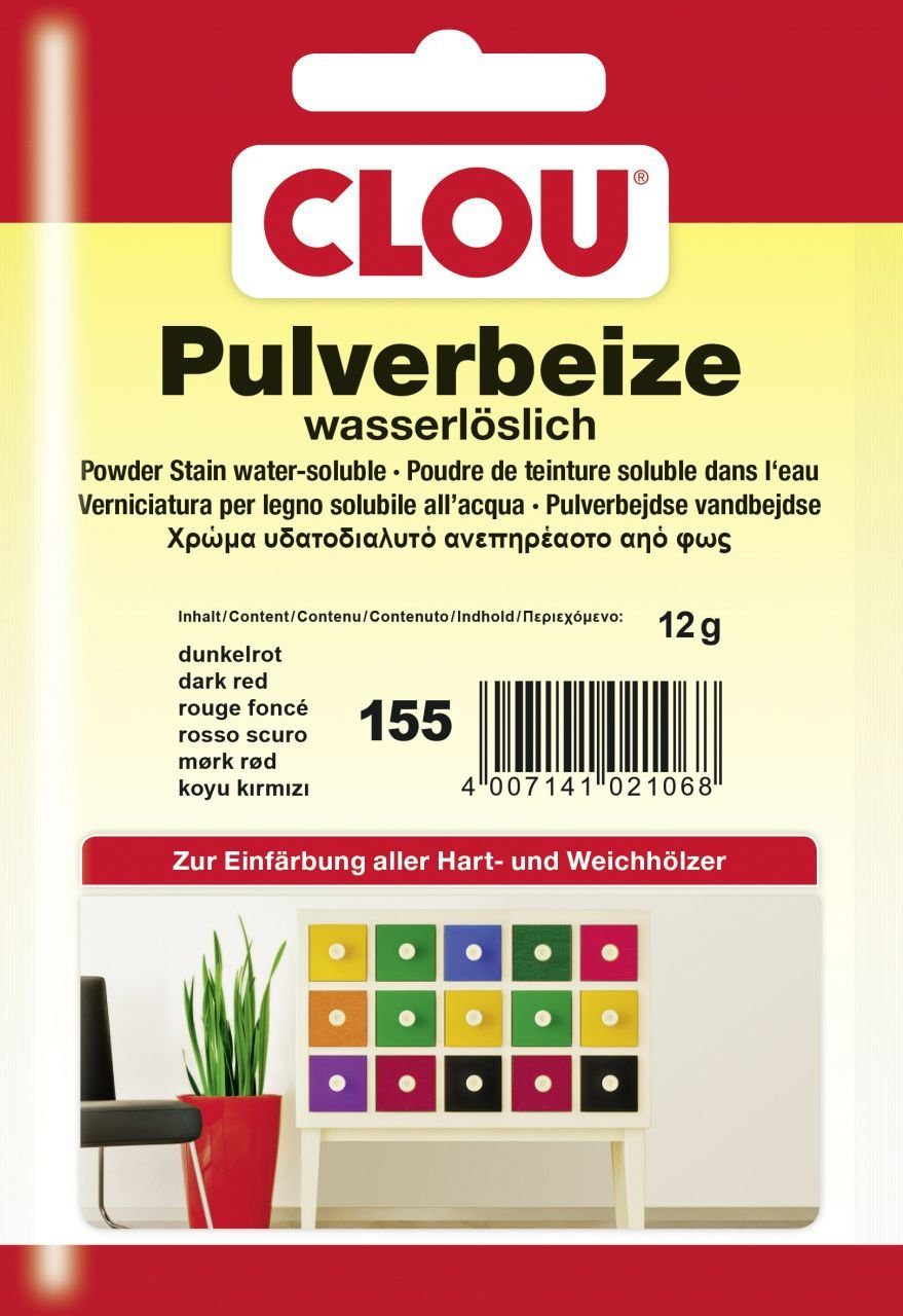 CLOU Holzbeize Clou Pulverbeize 12 g dunkelrot