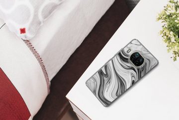 MuchoWow Handyhülle Marmor - Muster - Grau - Marmoroptik - Schwarz, Phone Case, Handyhülle Xiaomi Mi 10T Lite, Silikon, Schutzhülle