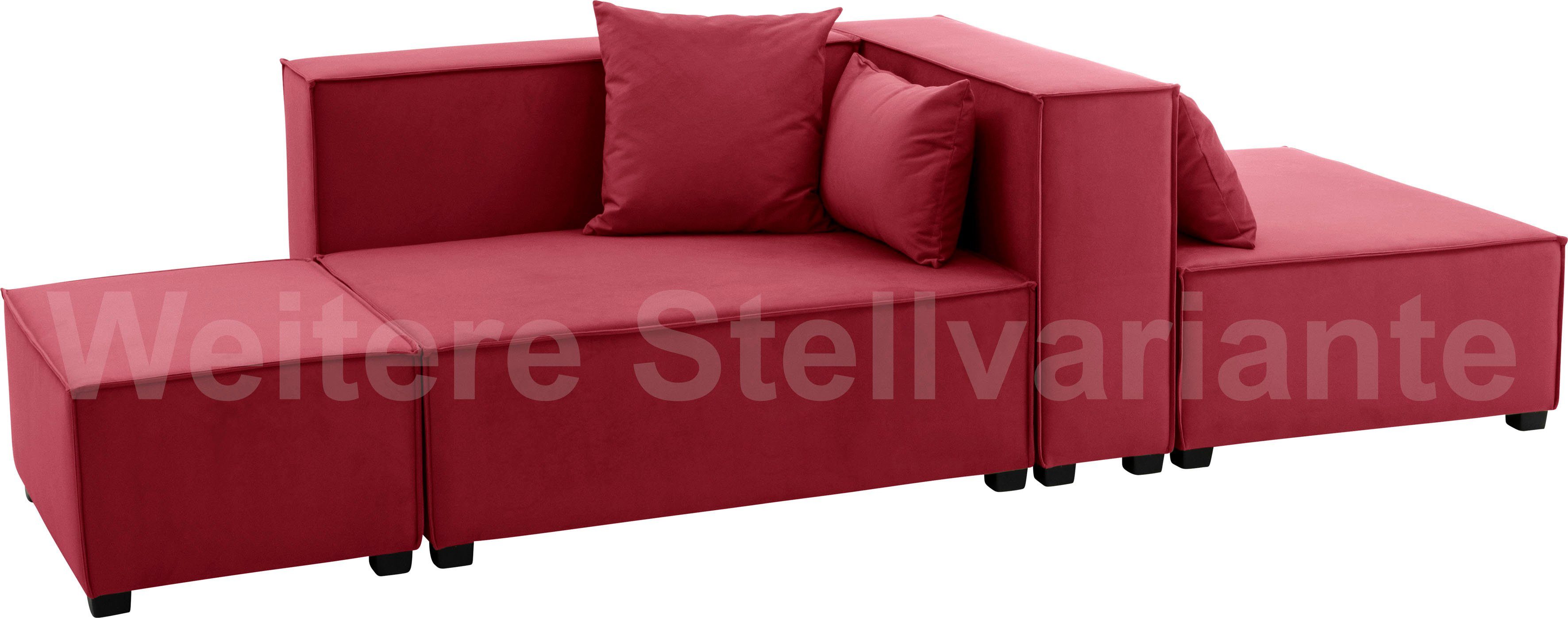Max Winzer® Wohnlandschaft MOVE, 3 inklusive Sitz-Elementen, rot aus Zierkissen, Set, kombinierbar Sofa-Set 08 5