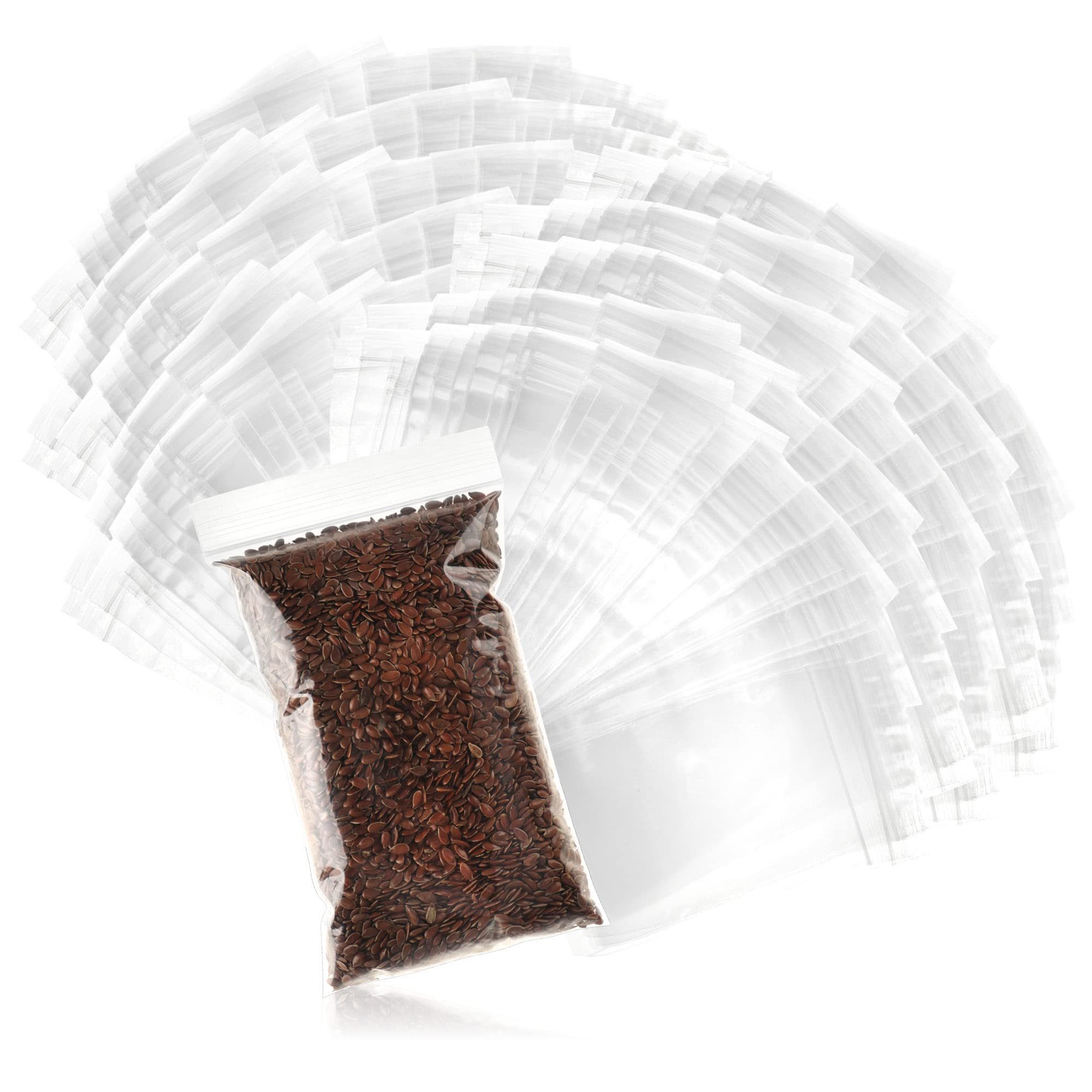 com-four Folienbeutel Druckverschlussbeutel, Transparente Tütchen mit Druckverschluss, Kleine Zip-Beutel wieder verschließbar 125 x 80 mm