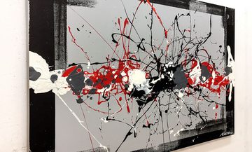 WandbilderXXL Gemälde Fusion 120 x 80 cm, Abstraktes Gemälde, handgemaltes Unikat