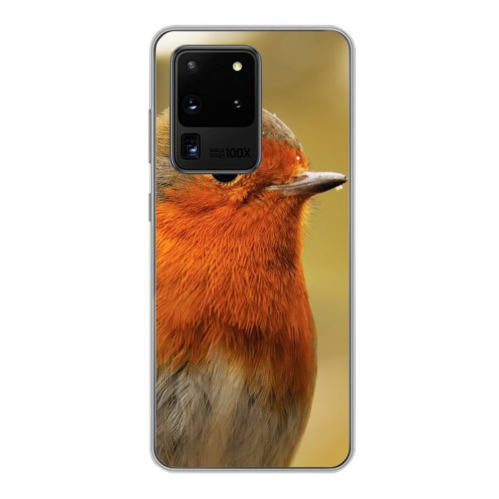 MuchoWow Handyhülle Vogel - Rotkehlchen - Porträt Phone Case Handyhülle Samsung Galaxy S20 Ultra Silikon Schutzhülle