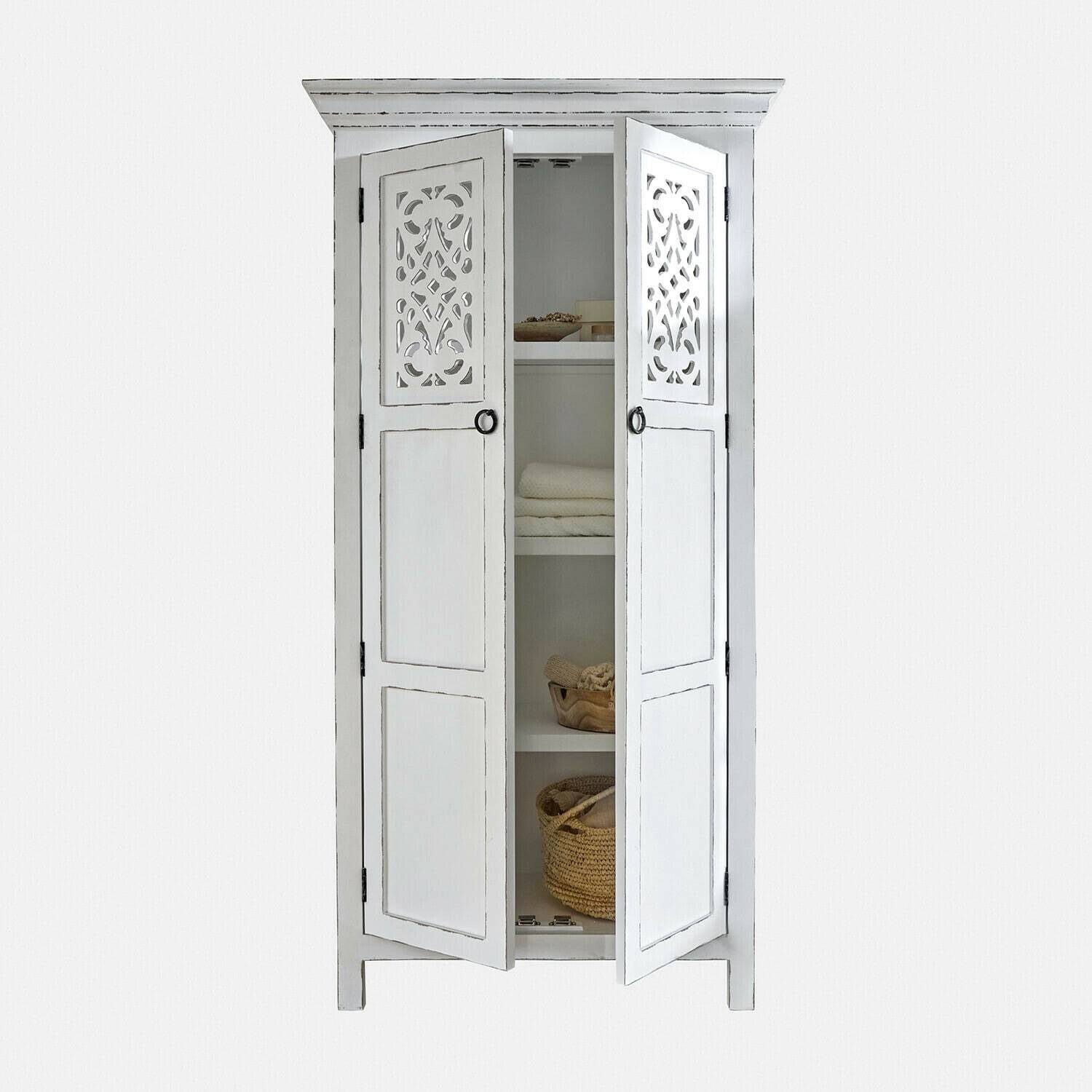 Mirabeau Hochschrank Schrank Marvoux antikweiß