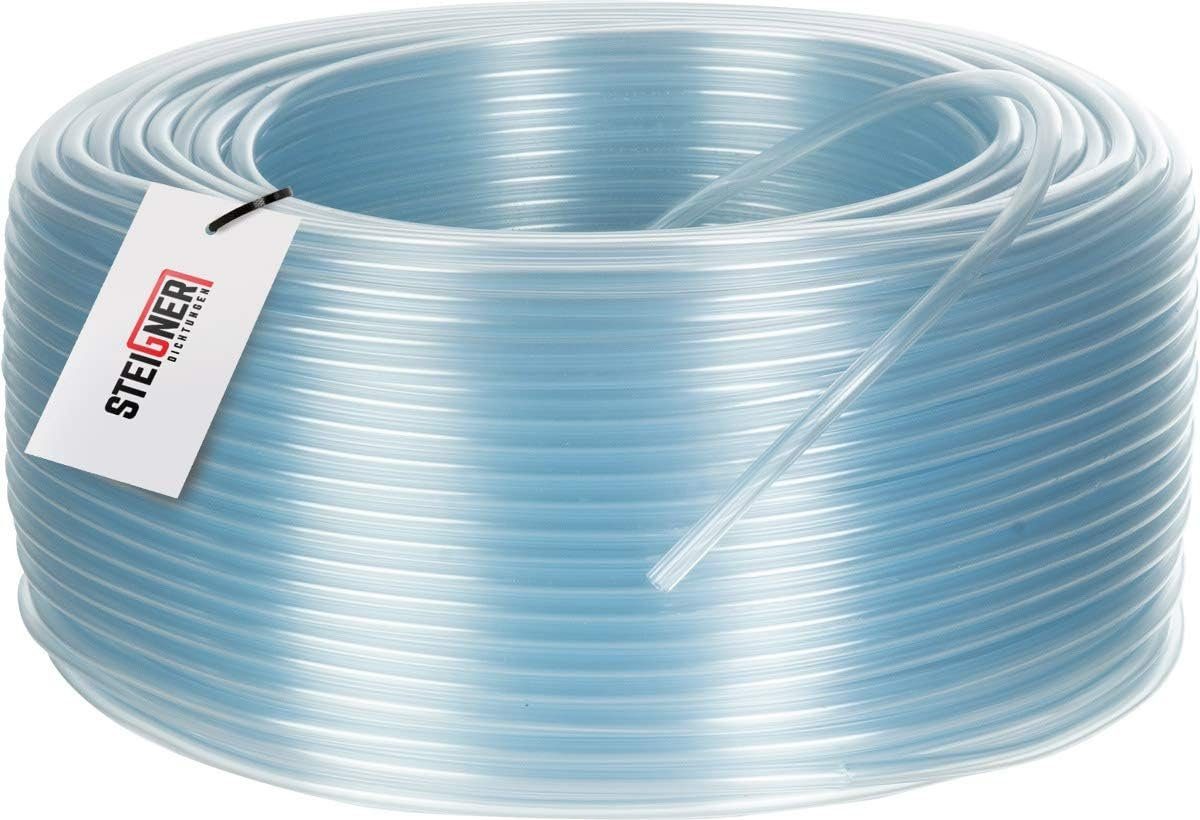 STEIGNER Benzinschlauch Wasserschlauch PVC Schlauch Transparent, Aquariumschlauch Luftschlauch klar