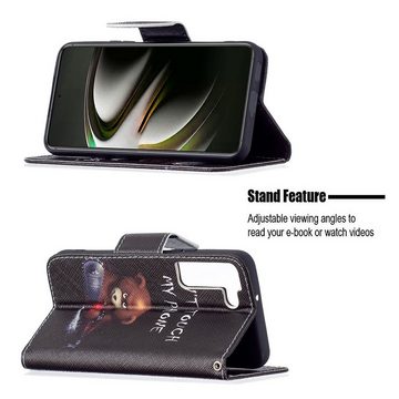 Wigento Handyhülle Für Samsung Galaxy S22 5G Kunstleder Handy Tasche Book Motiv 1 Schutz Hülle Case Cover Etui Neu