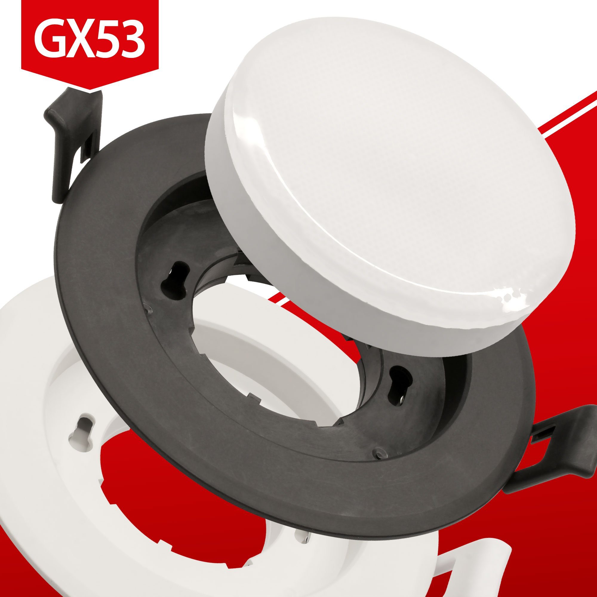 Maxkomfort Einbauleuchte GX53, LED wechselbar, Deckenstrahler