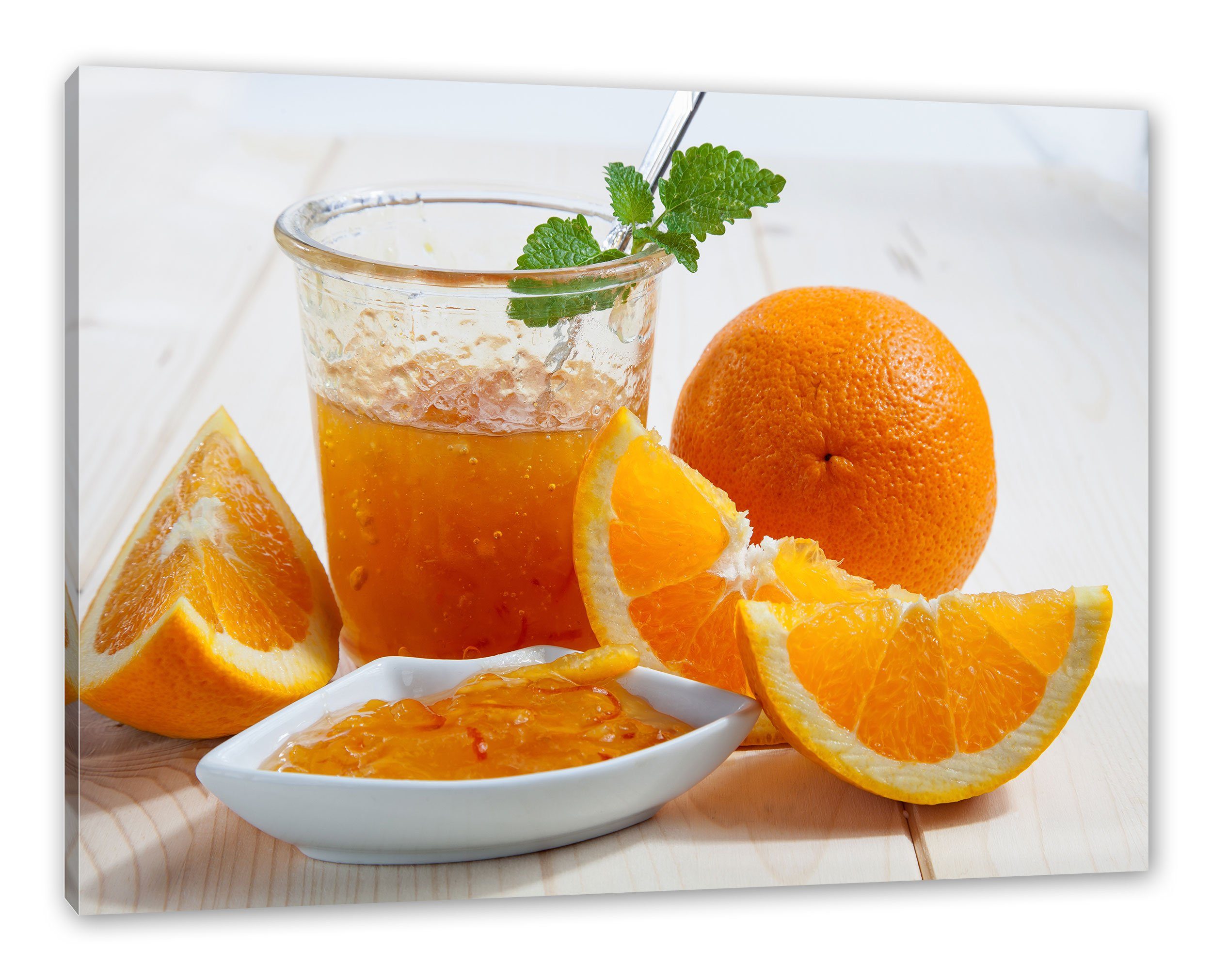 Pixxprint Leinwandbild Frische Orangenmarmelade, Frische Orangenmarmelade (1 St), Leinwandbild fertig bespannt, inkl. Zackenaufhänger