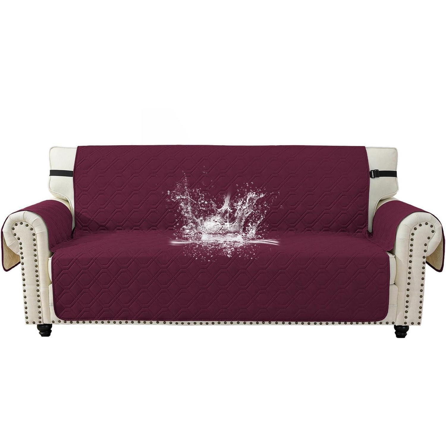 LuxusKollektion Sofahusse Couchüberwurf 2-Sitzer Burgunderrot