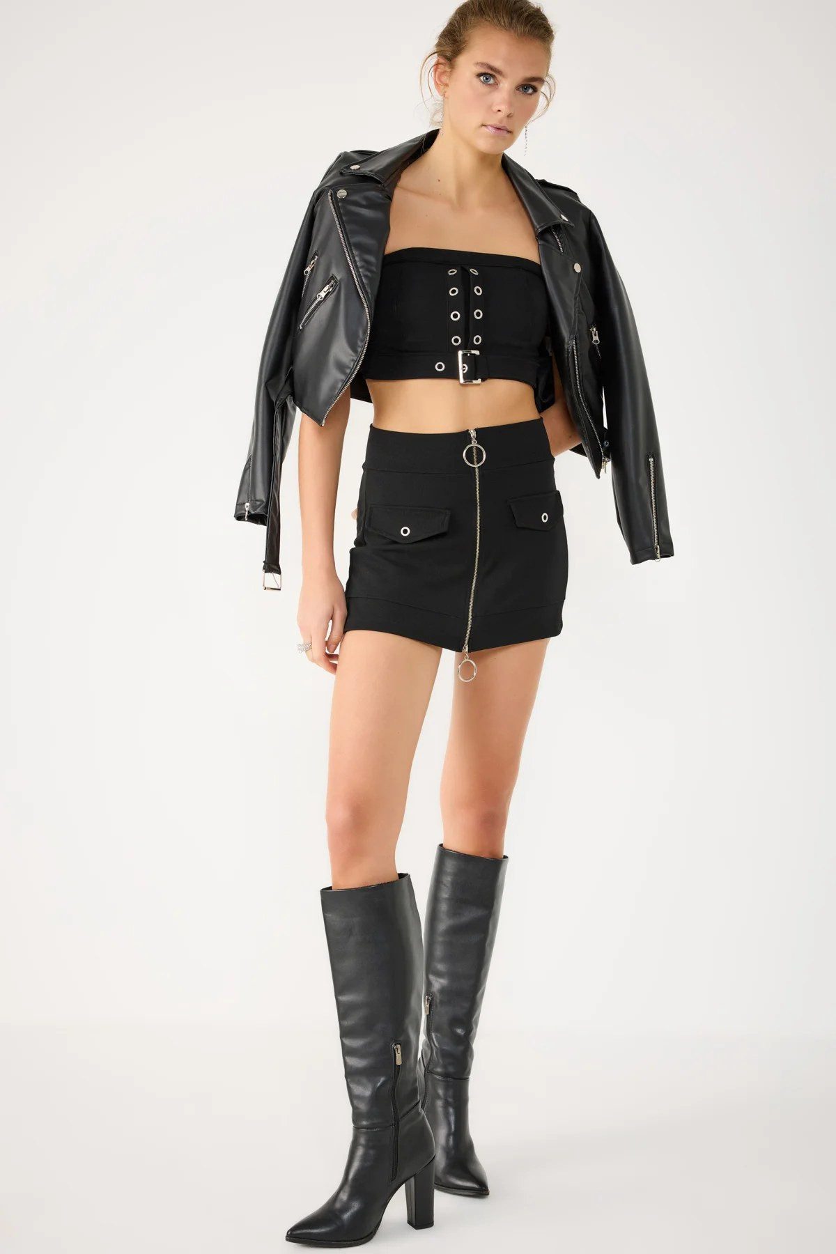 No Matter What Blusentop Set aus Ober- und Unterteil mit Metalldetails