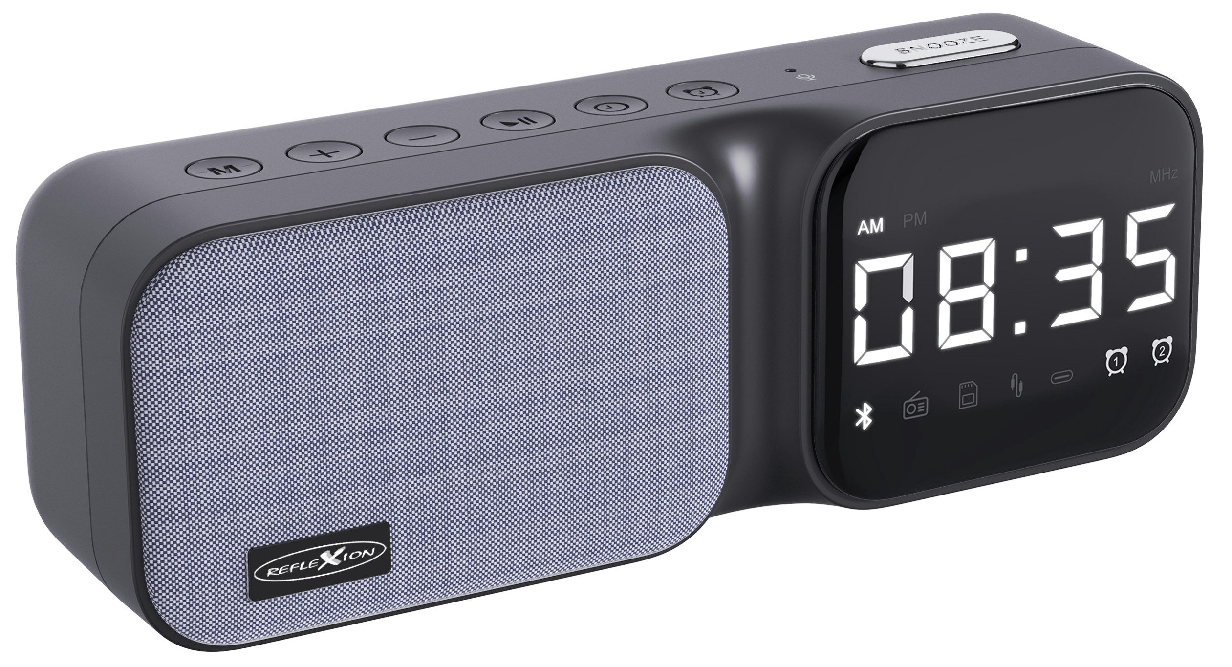 Reflexion CLR24BT Wecker Uhrenradio (Bluetooth, Radio, Micro-SD, AUX-IN, Schlummer-Funktion)