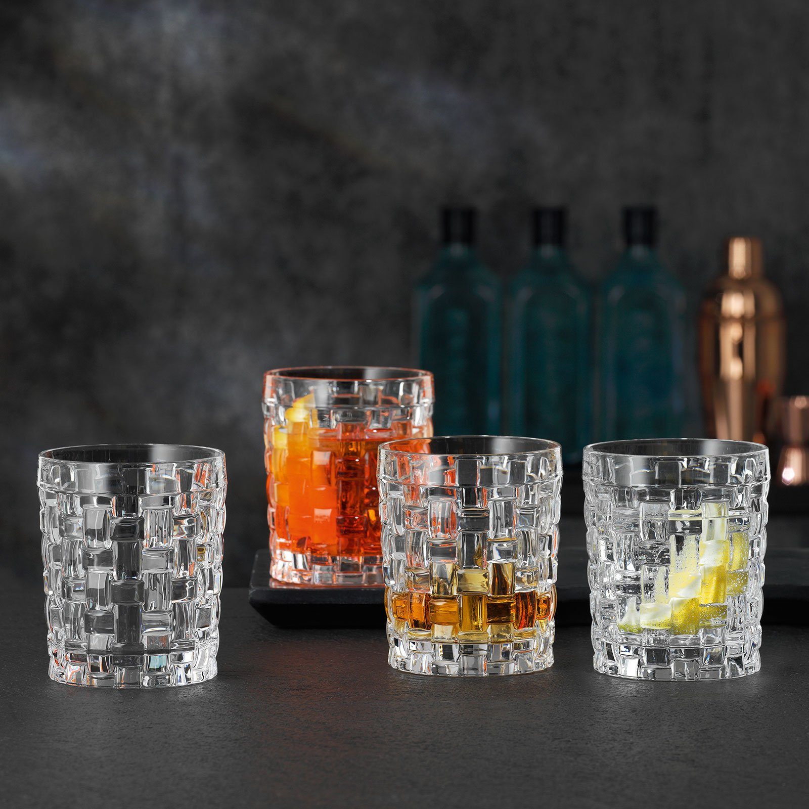 Nachtmann Glas Bossa Nova Single Old Fashioned Glas 4er Set, 4-tlg., Kristallglas