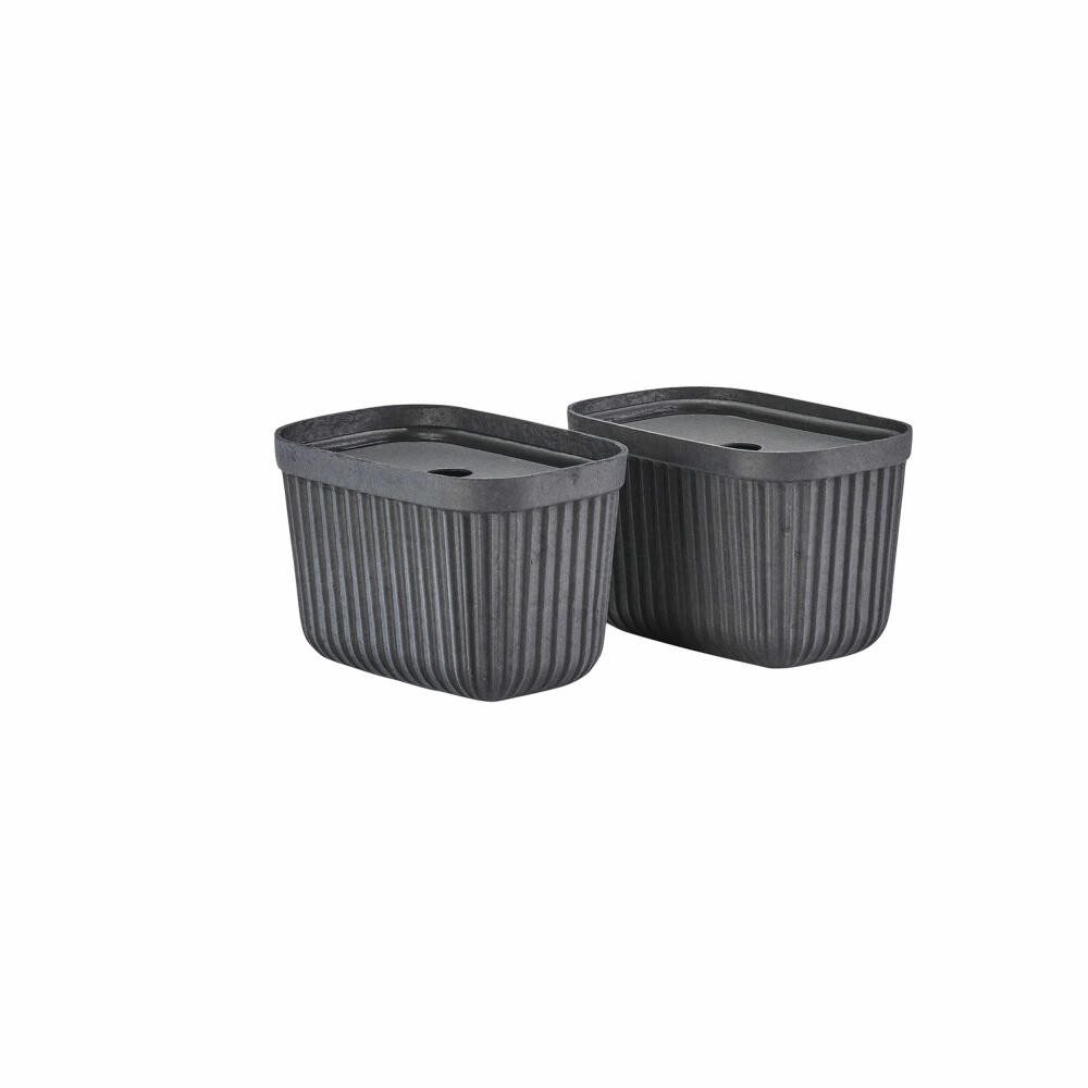 Zone Denmark Aufbewahrungsbox Pulp Black 2er Set, 23 x 15 cm (Set, 2 St)