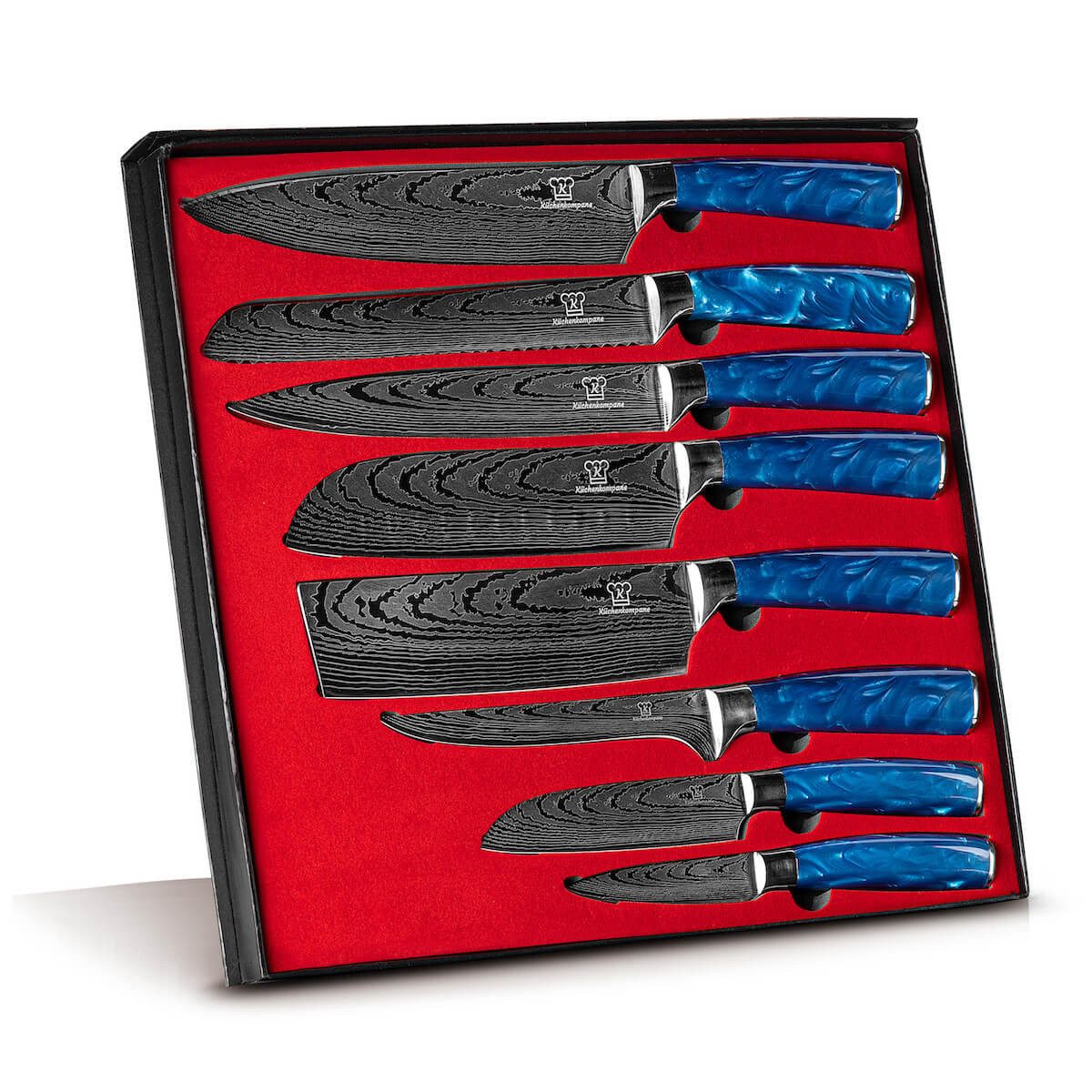 Küchenkompane Messer-Set Asiatisches Messerset Shiburu 8-teiliges Küchenmesser Set Premium (8-tlg)