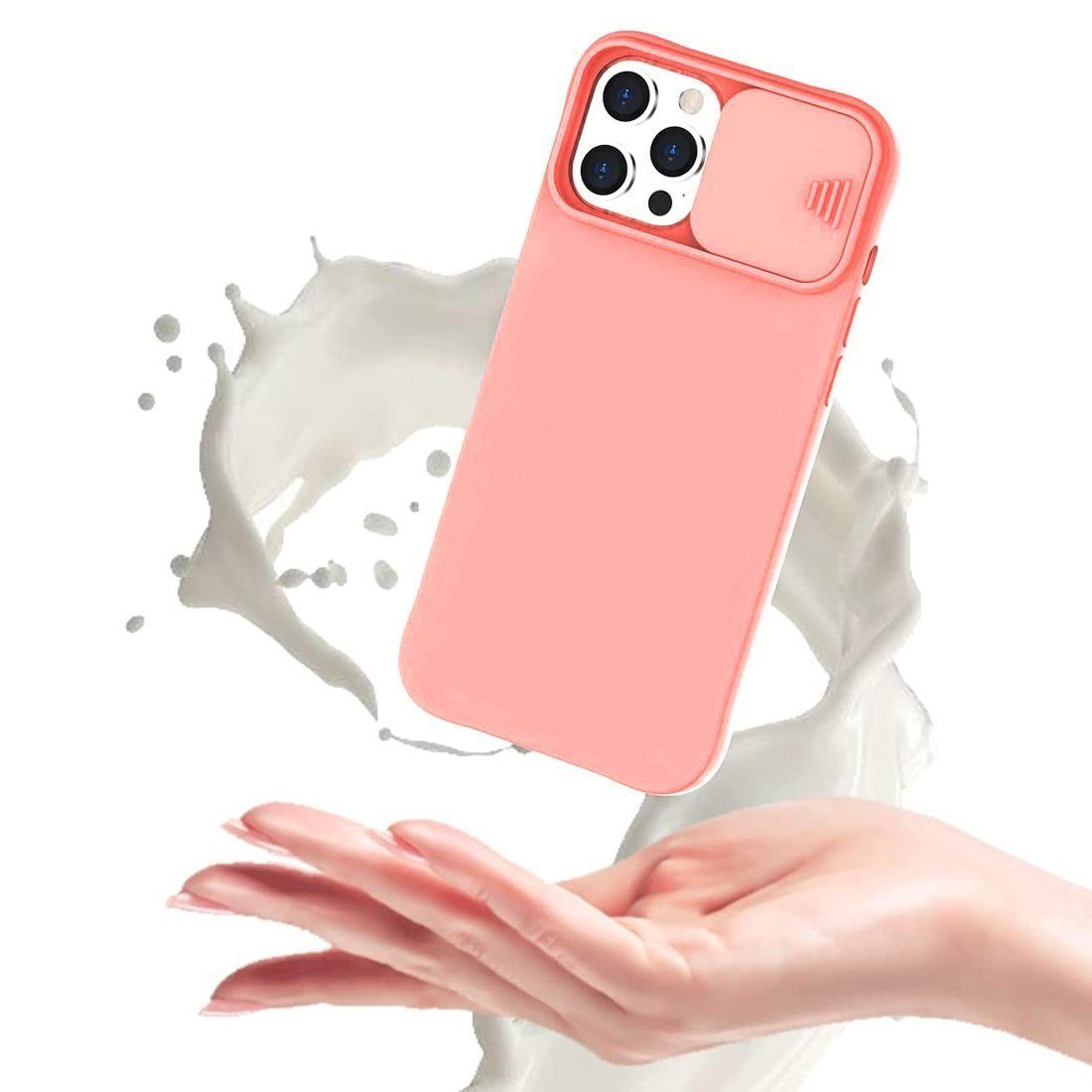 cofi1453 Handyhülle 360 Grad Schutz CamShield Silikon kompatibel mit iPhone 12 Pro, Cover Schutzhülle