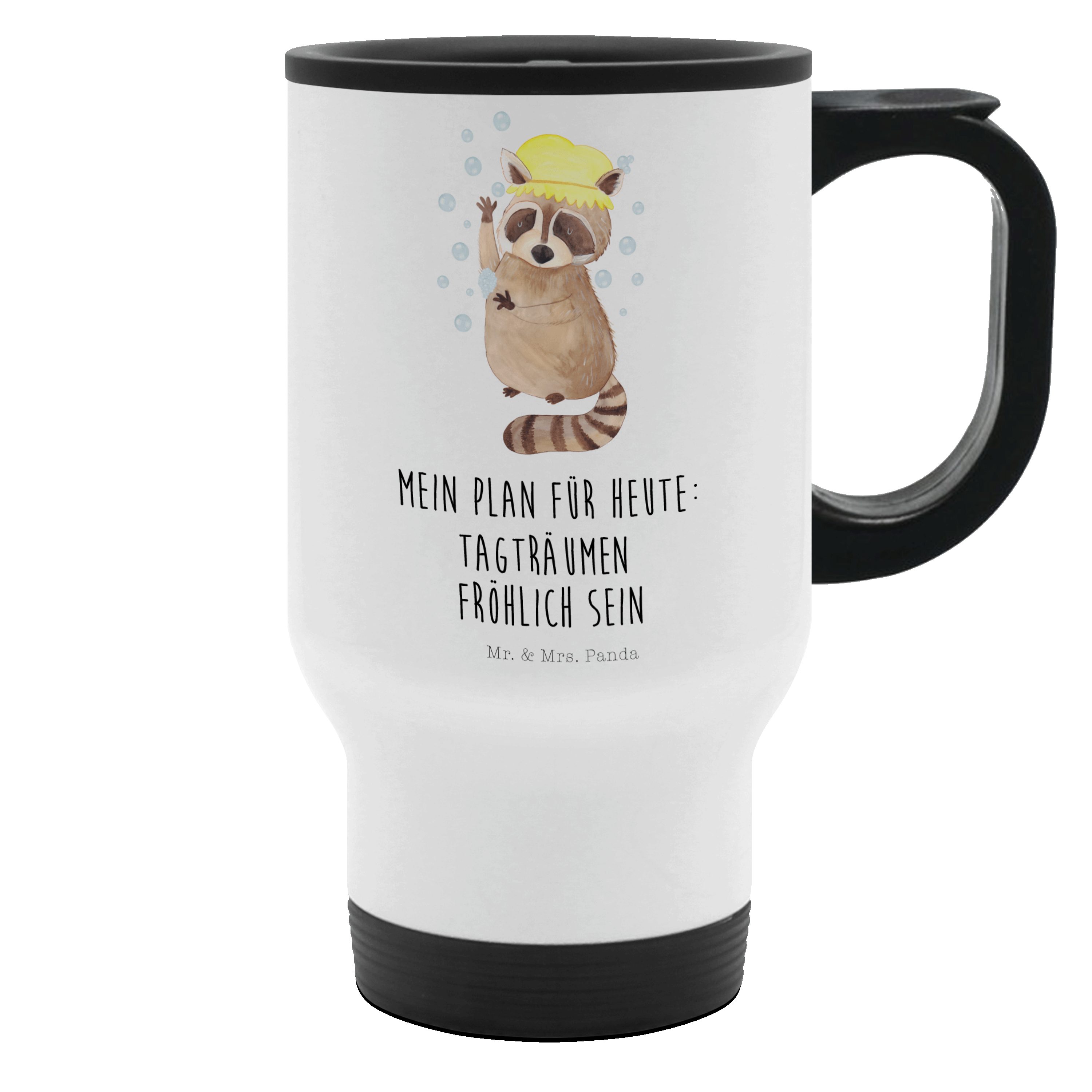 Mr. & Mrs. Panda Thermobecher Waschbär Weiß Geschenk, Tiere