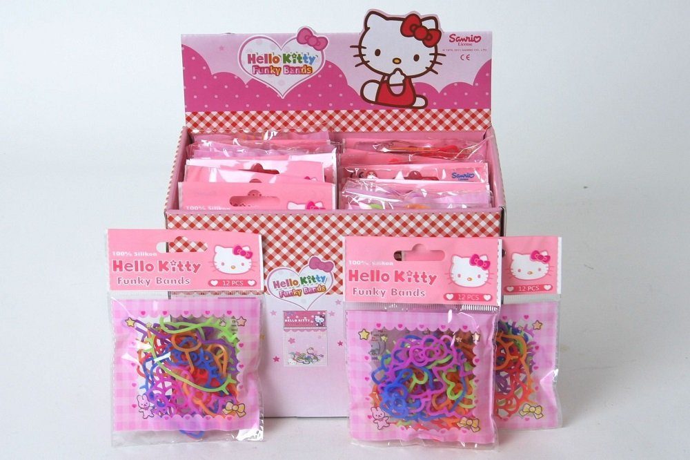 Fun Trading Gummiband Hello KItty Funky Bands Bänder San Rio, 1 Päckchen, Mitgebsel - Ideal als Geschenk