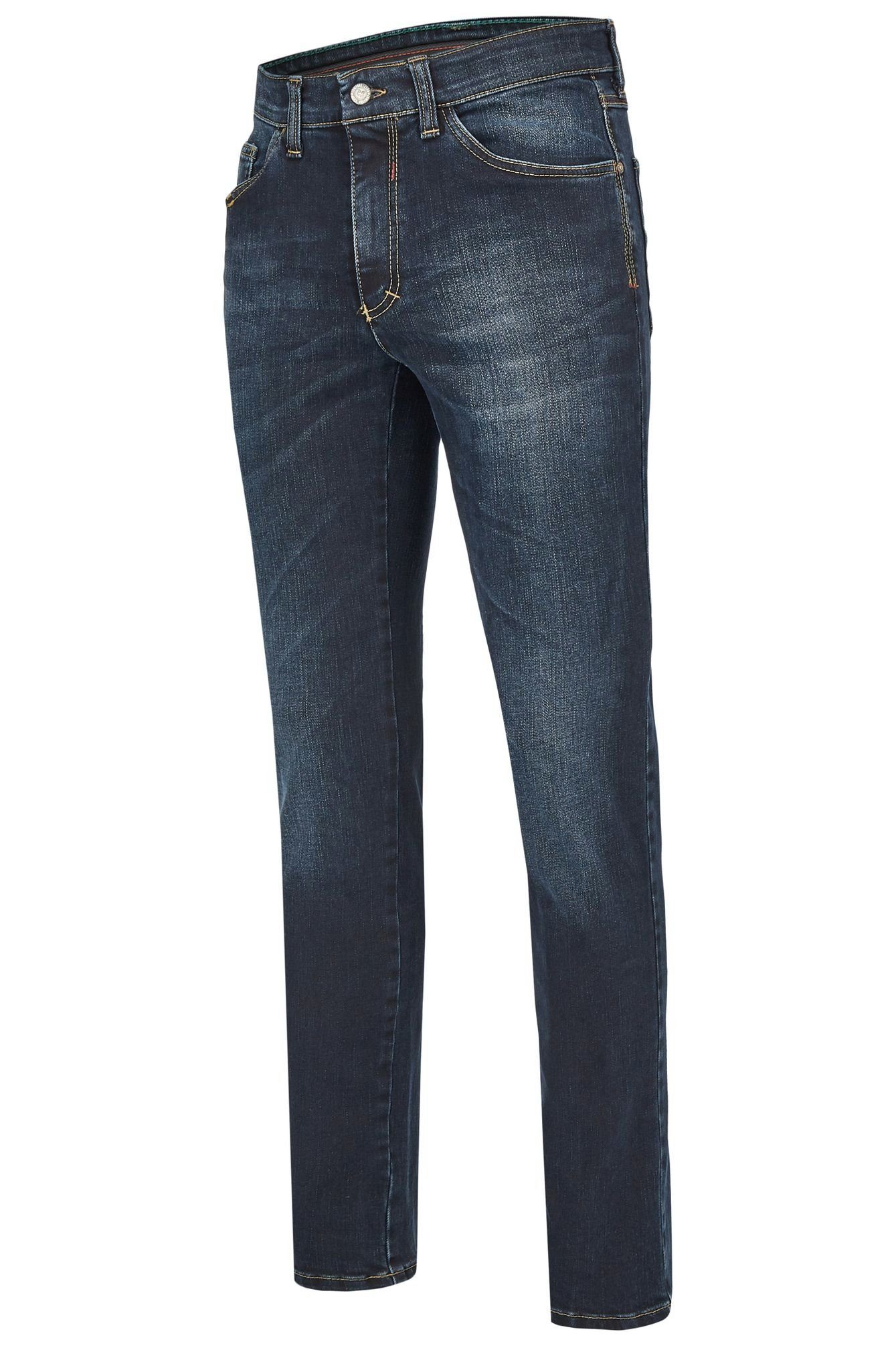 Club Comfort Inch Mobile Henry Pocket Dunkelblau Komfortbund mit und elastischem 5-Pocket-Jeans of (140)