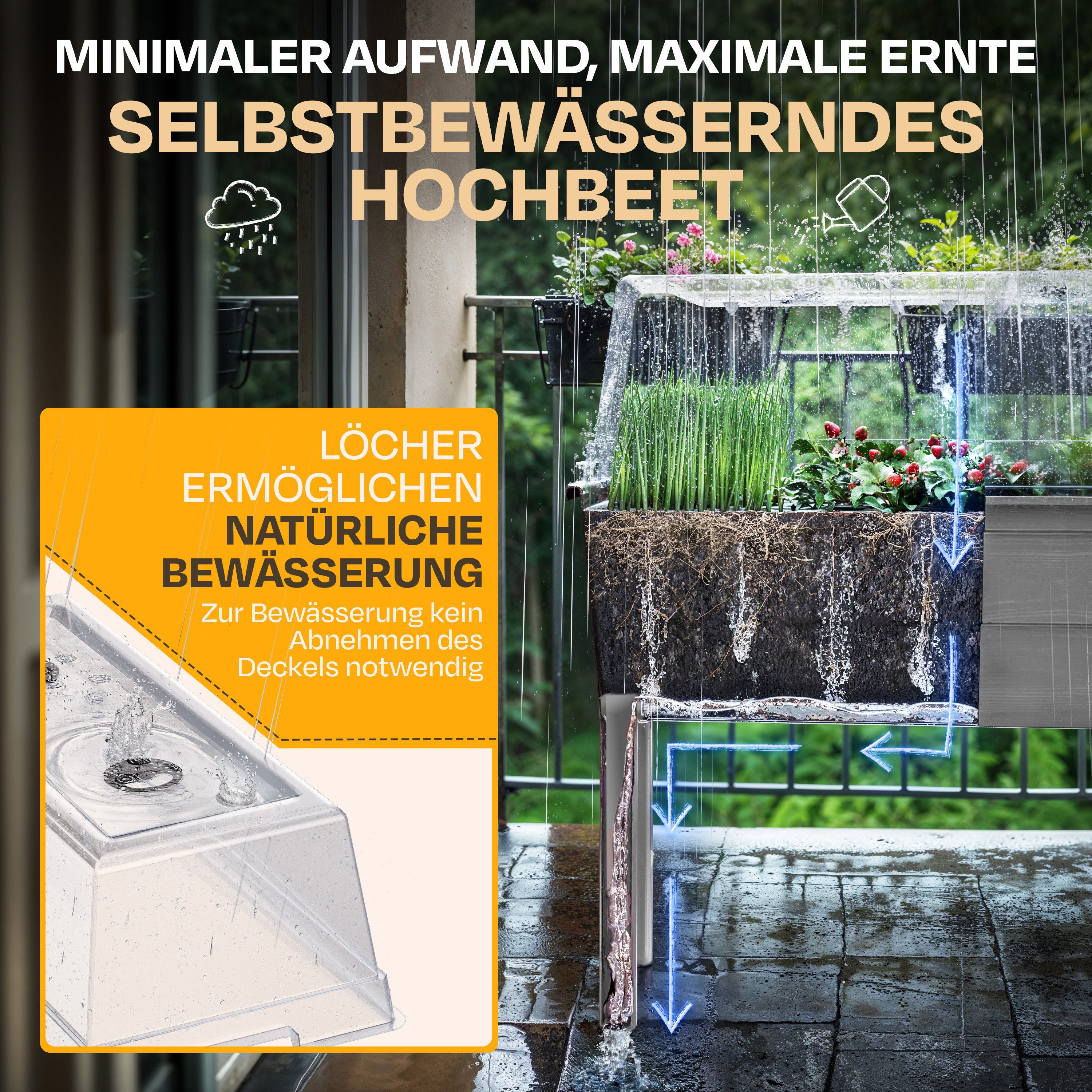 ONDIS24 Hochbeet Blumenkübel Frühbeet Gewächshaus Victoria – Bild 3 von 5