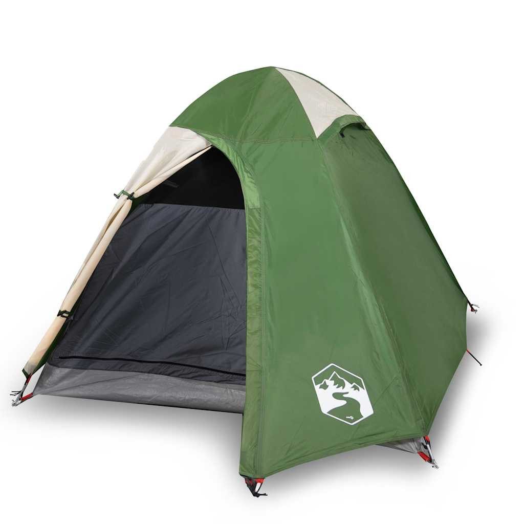furnicato Faltzelt Campingzelt Kuppel 214x130x107 cm Grün, (1 tlg), Wetterfestes Wanderzelt mit E-Anschluss und integrierten Netzwänden